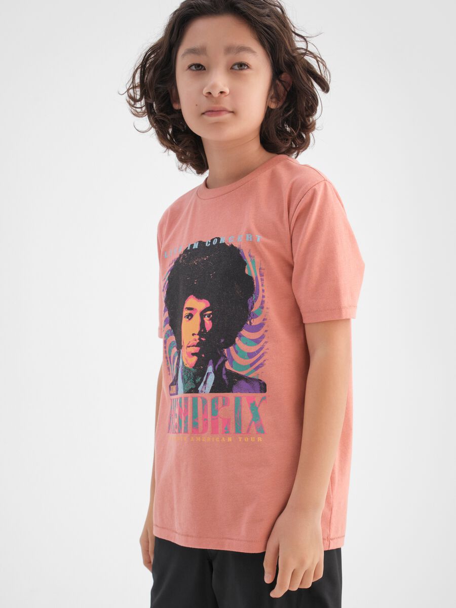 T-shirt in cotone con stampa Jimi Hendrix Bambino_1