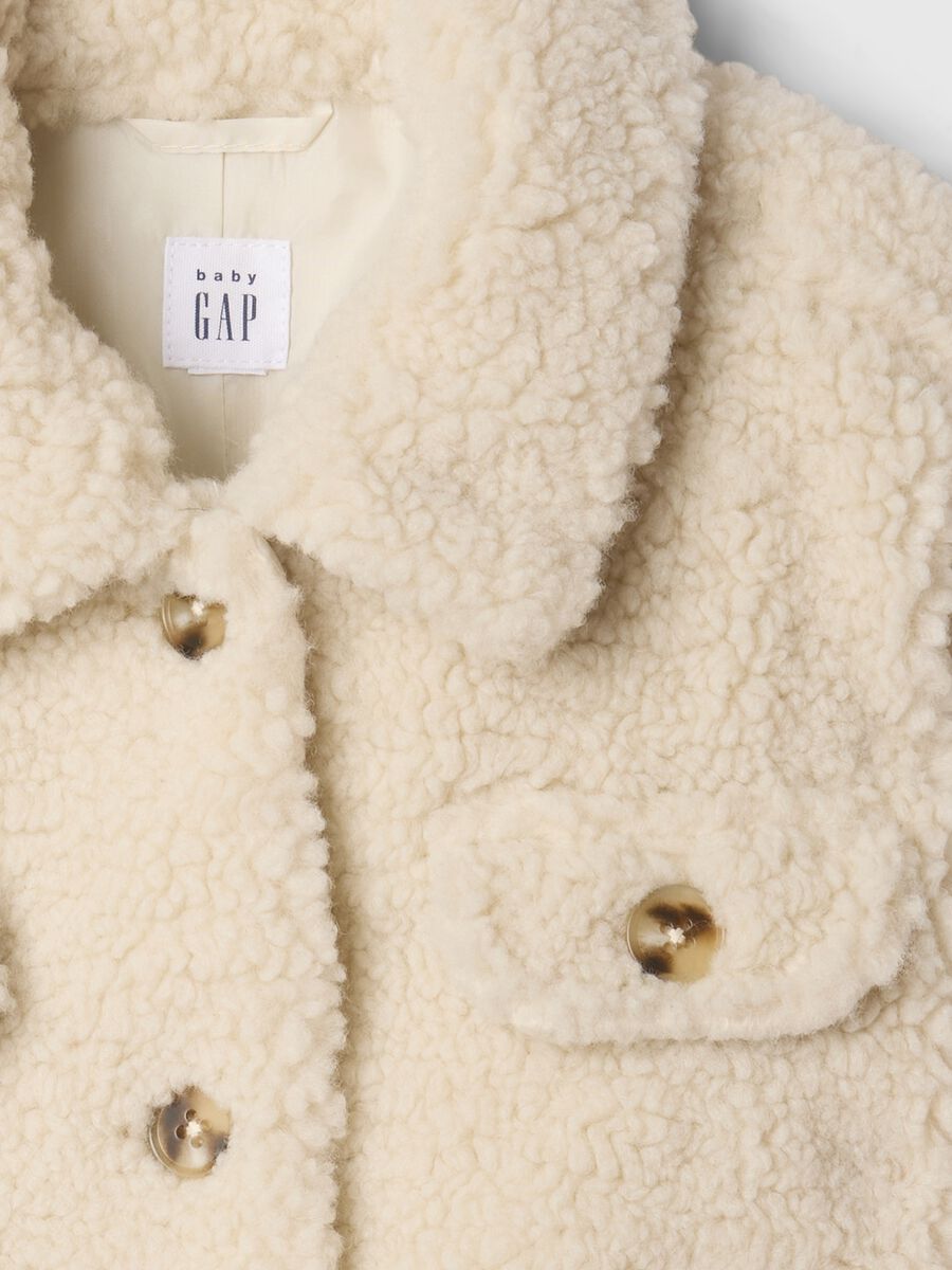 Sherpa jacket with pockets Baby Girl_2