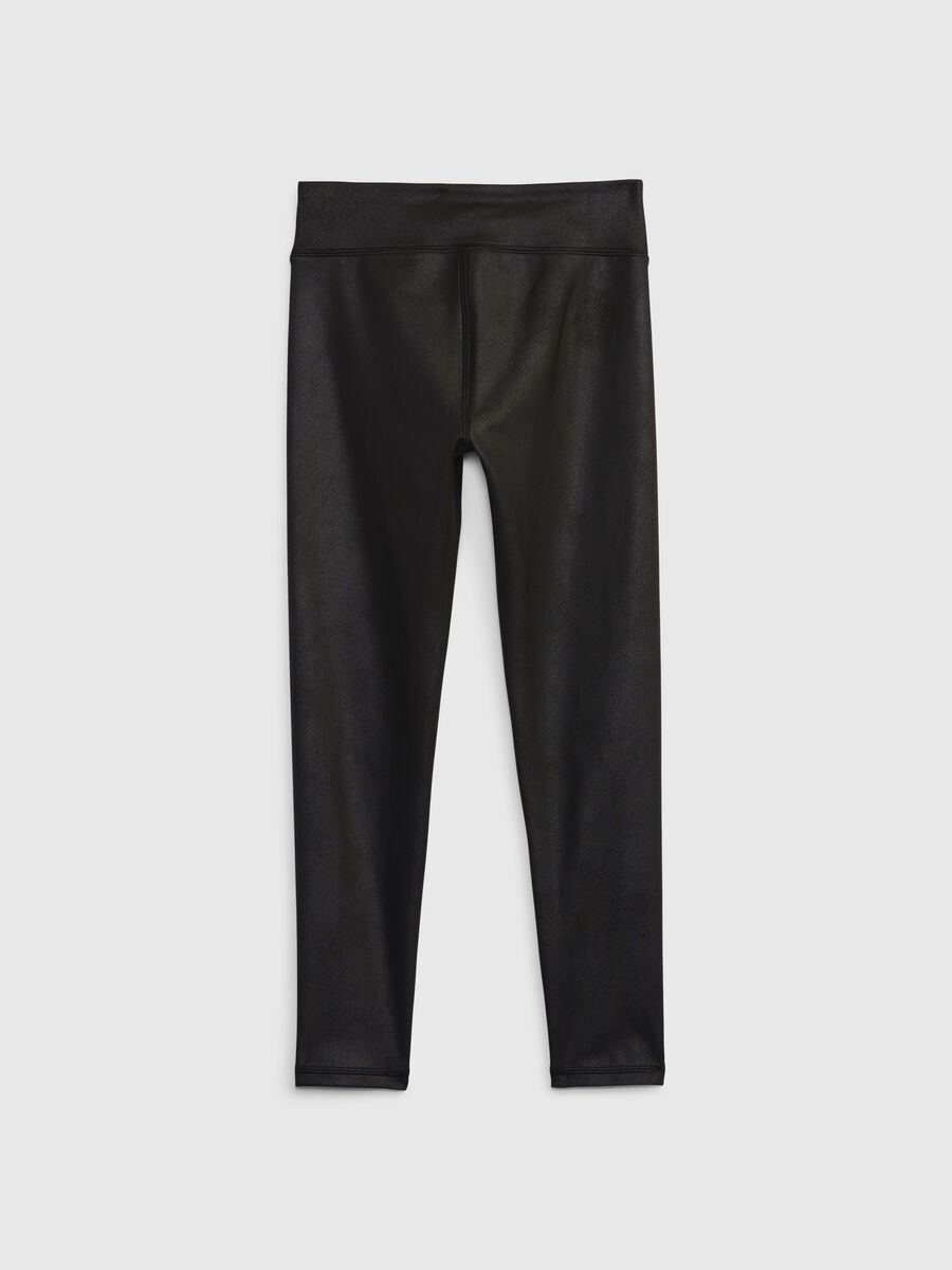 Leggings stretch effetto lucido Bambina_1