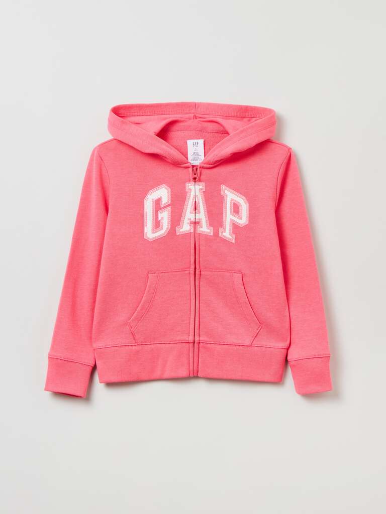 Full-zip con cappuccio e patch logo