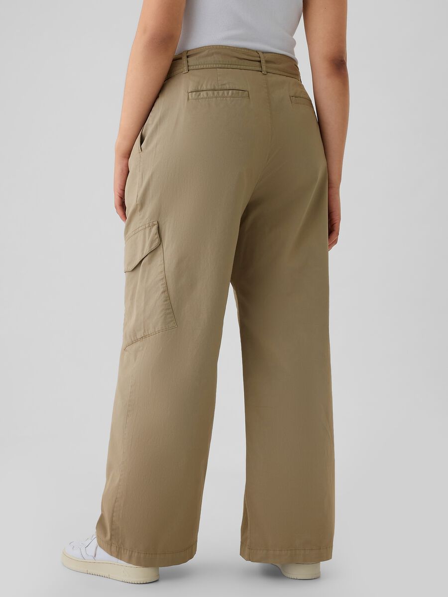 Pantalone cargo in twill stretch con cintura Donna_6