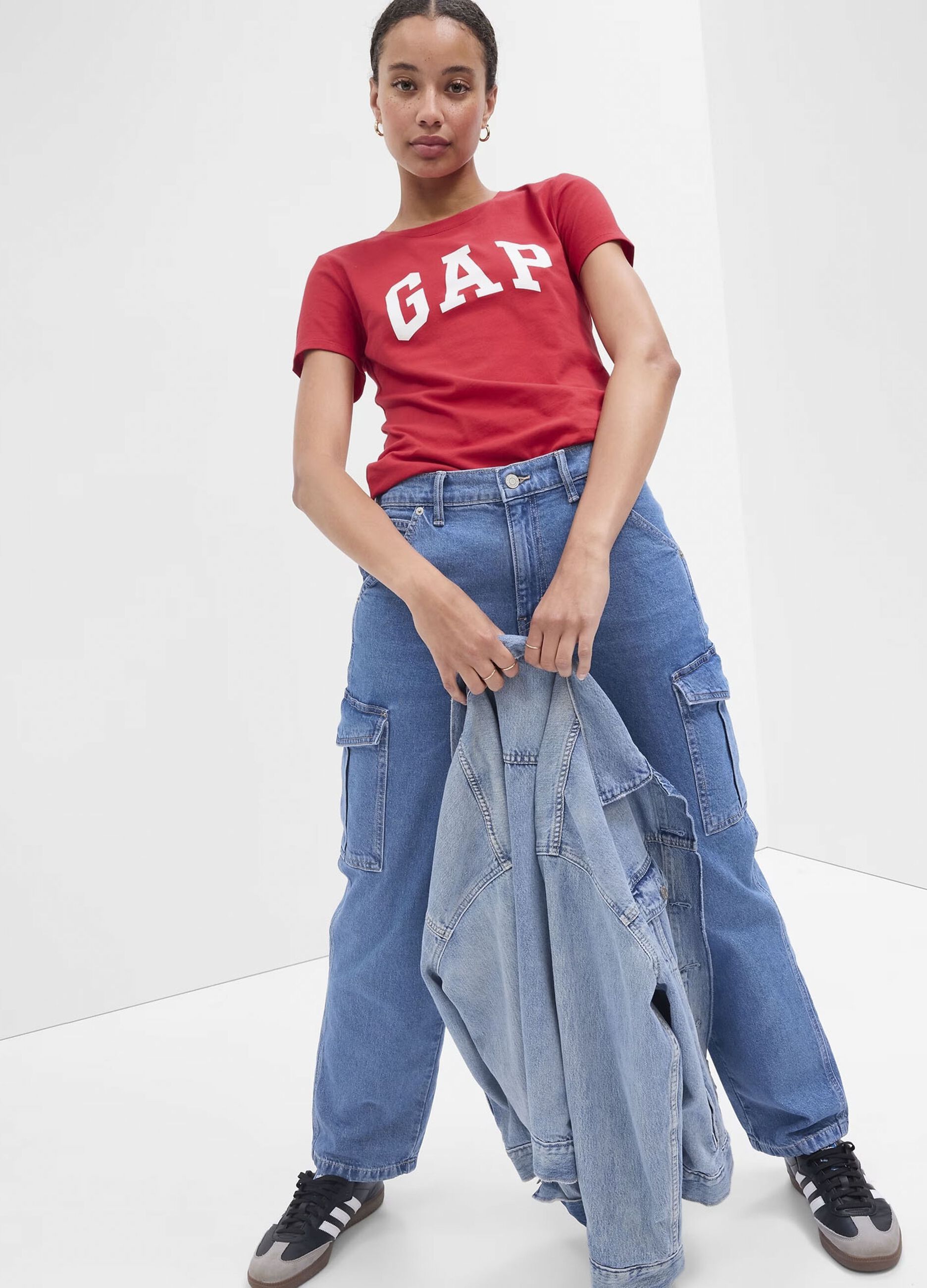 T-shirt in cotone con stampa logo