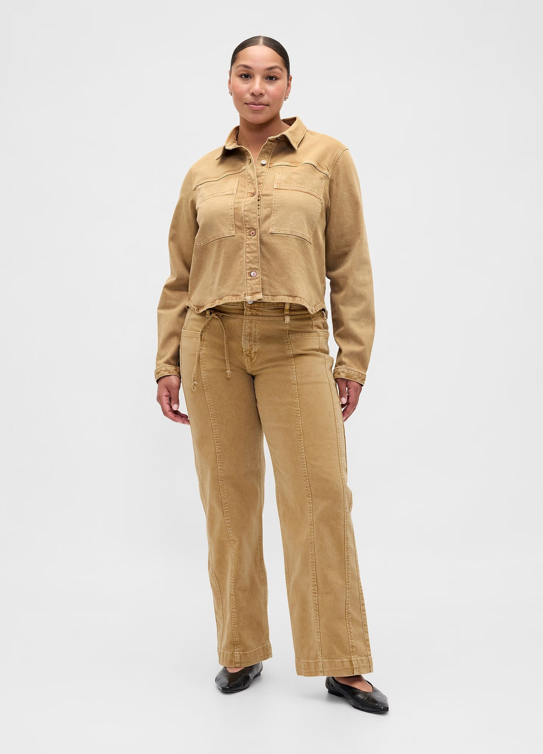 Pantaloni in cotone elasticizzato beige slim fit