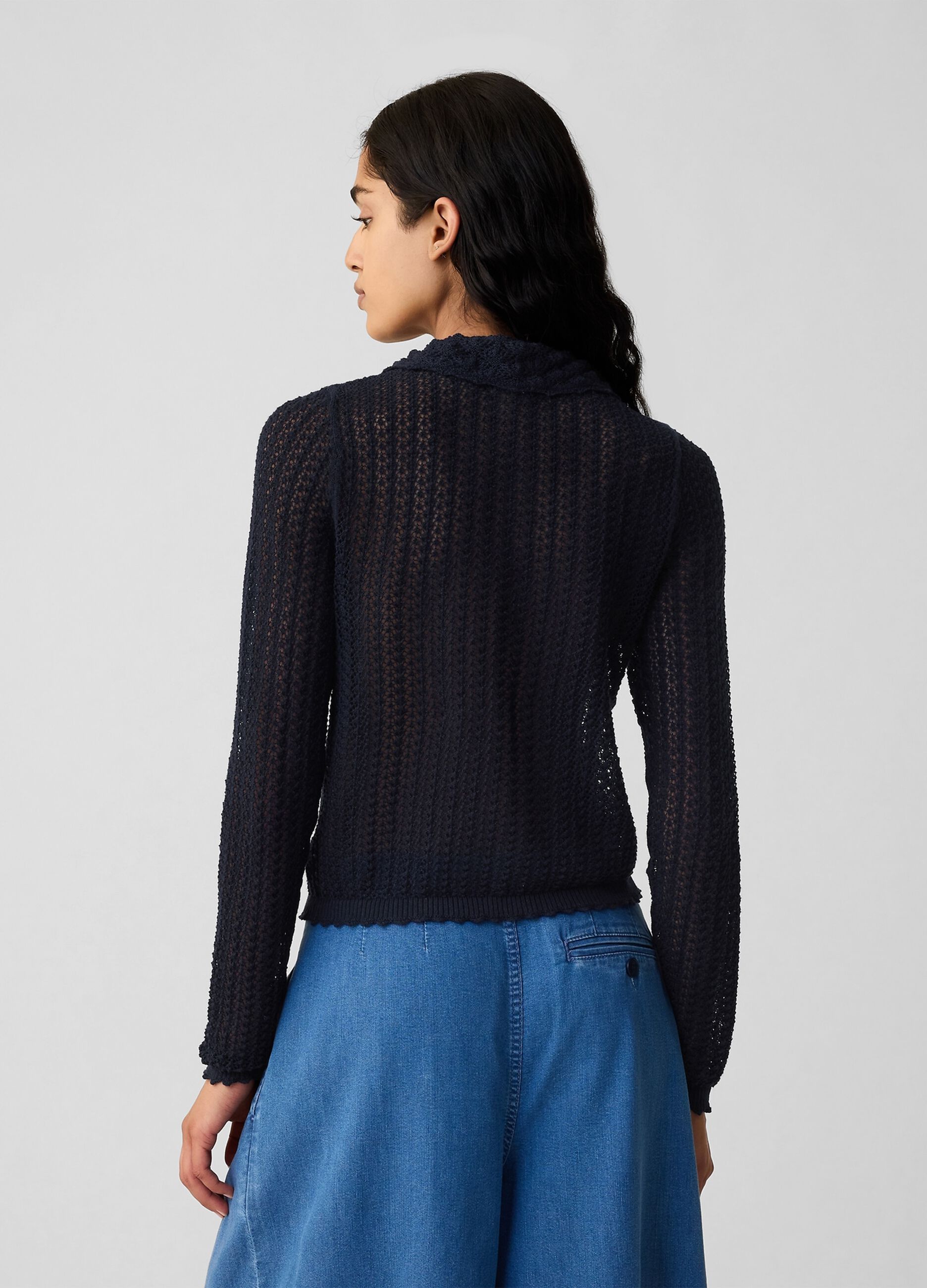 GAP x DÔEN Cardigan traforato con colletto_2