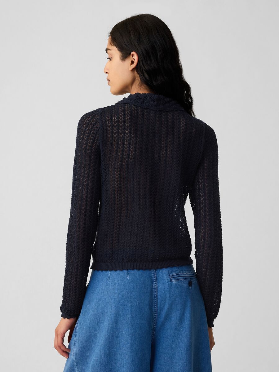 GAP x DÔEN Cardigan traforato con colletto Donna_2