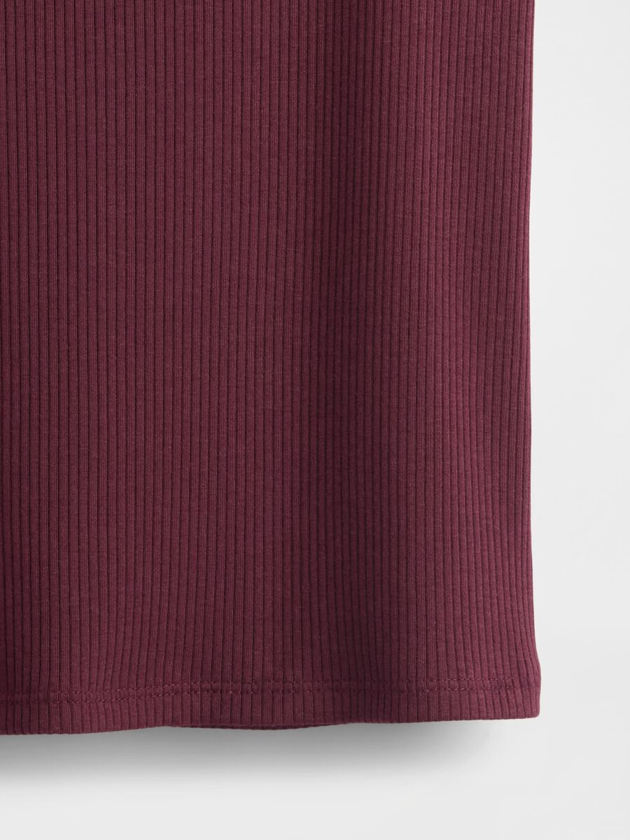 T-shirt viola elasticizzata a maniche corte Donna_4