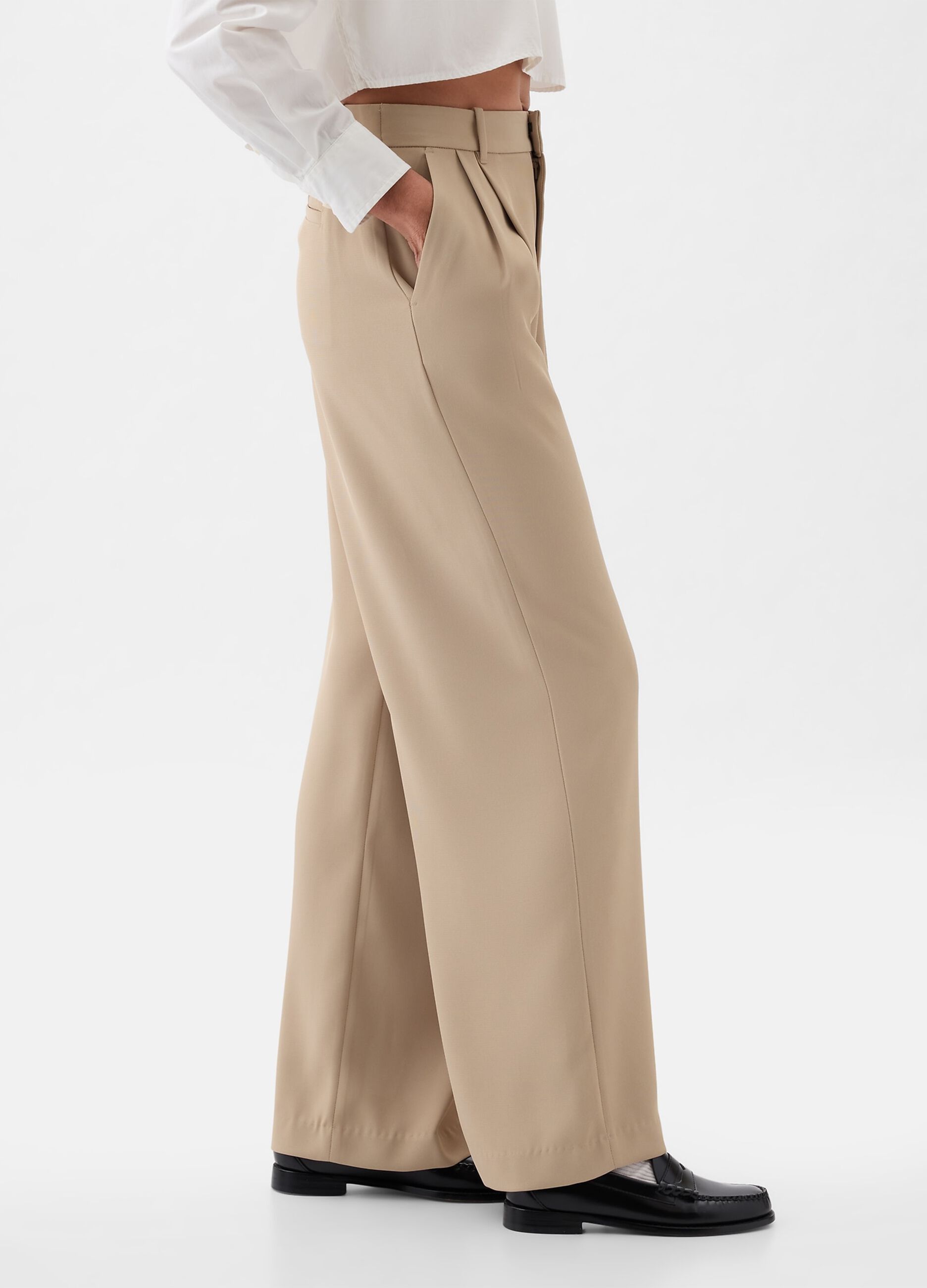 Pantalone wide leg vita alta con pinces_1
