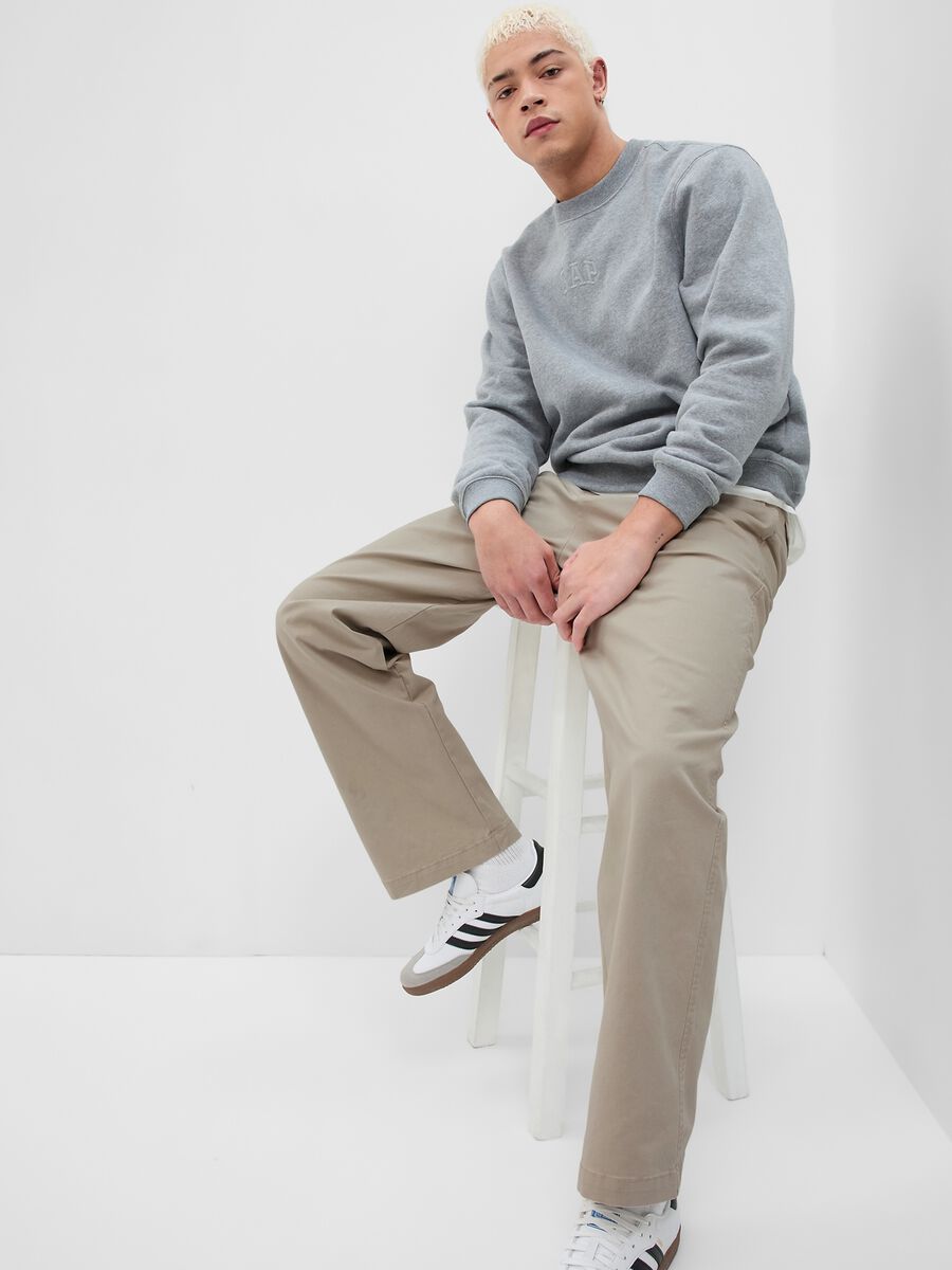 Loose-fit trousers in stretch cotton Man_0