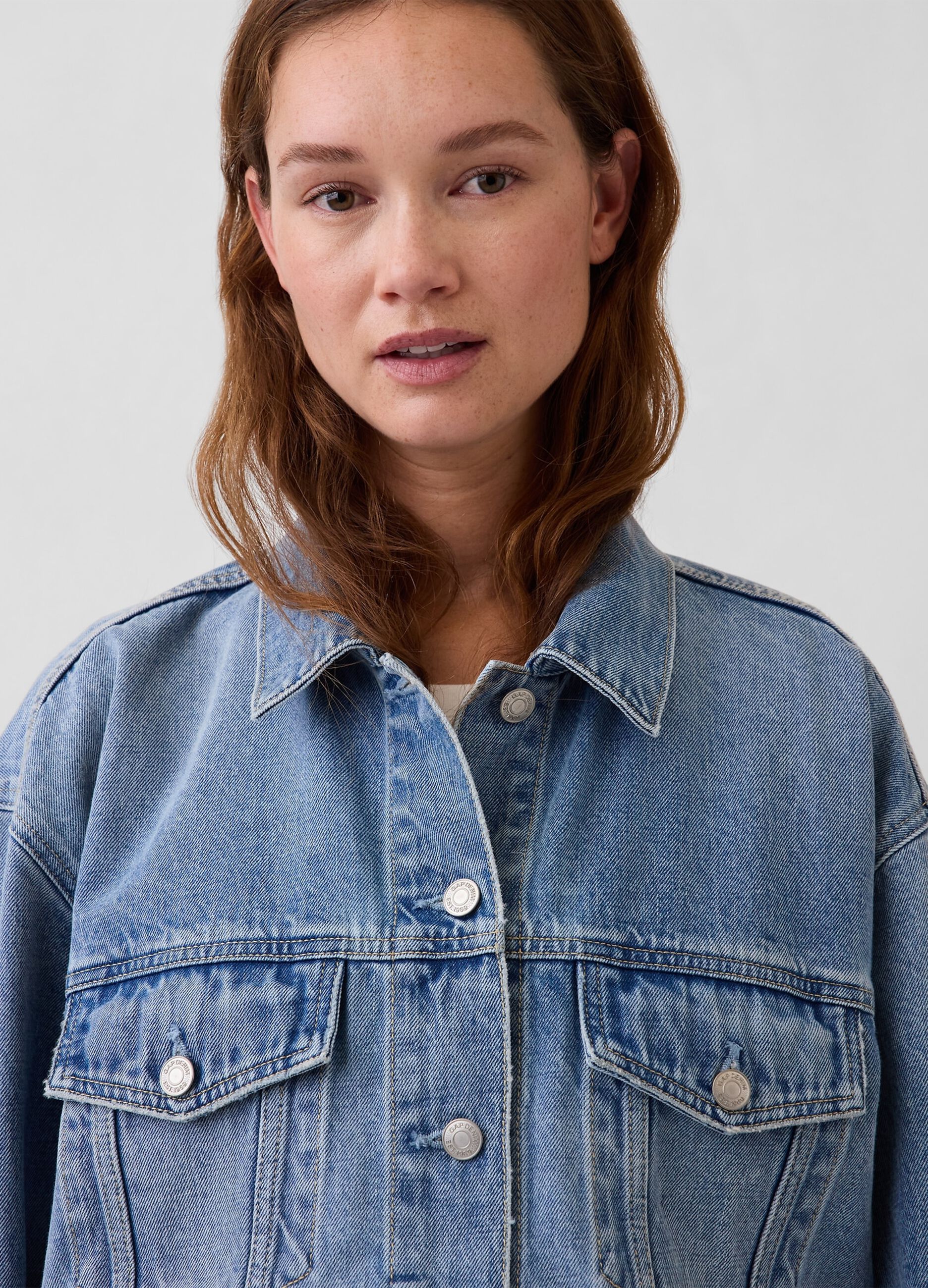 Blue regular fit pure cotton denim jacket