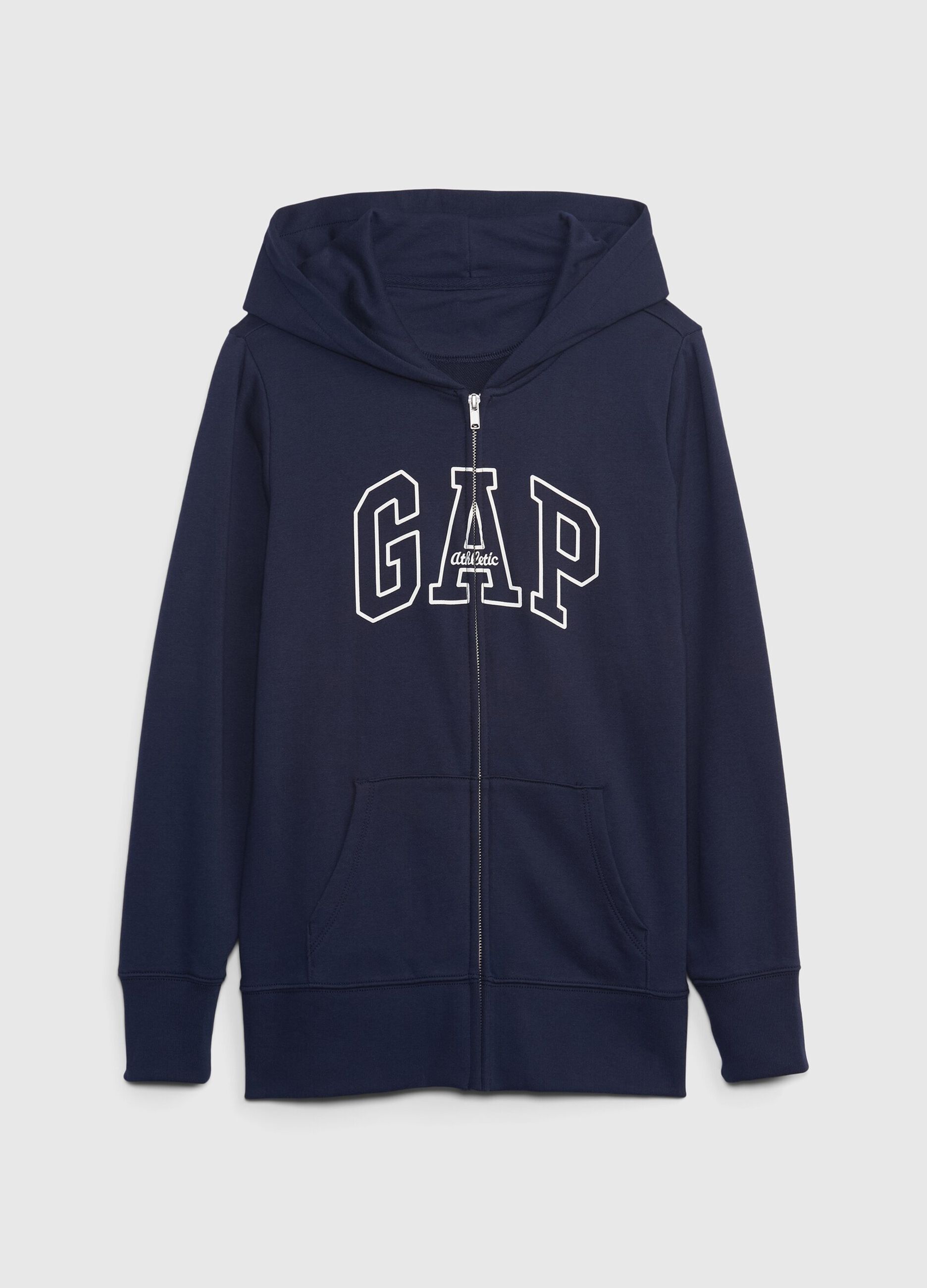 Full-zip hoodie with logo print