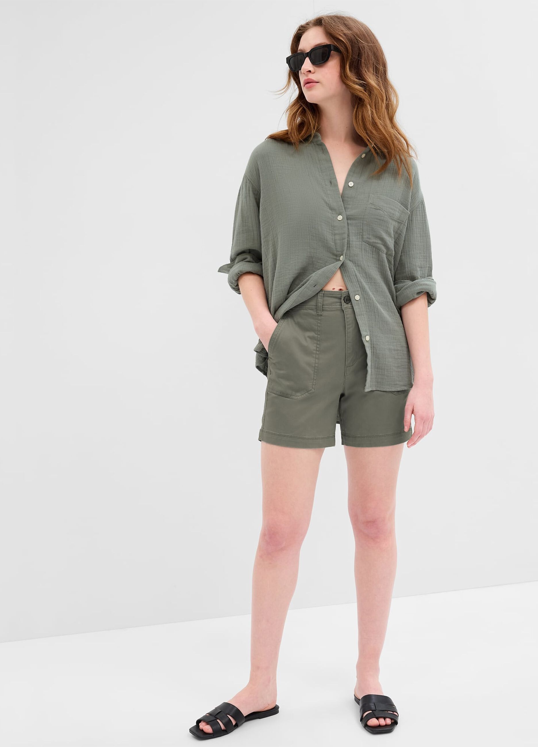 Shorts utility in cotone stretch