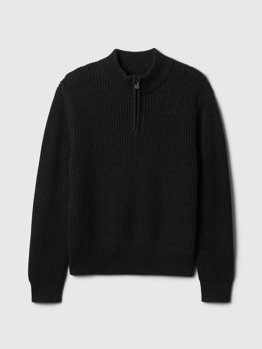 Pullover mock neck con mezza zip Bambino_3