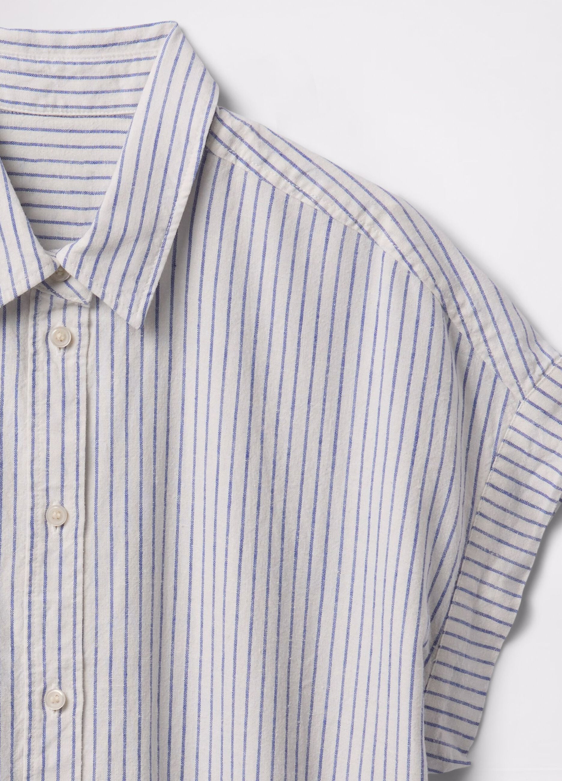 Camicia a righe bianche e azzurre in lino e viscosa_4
