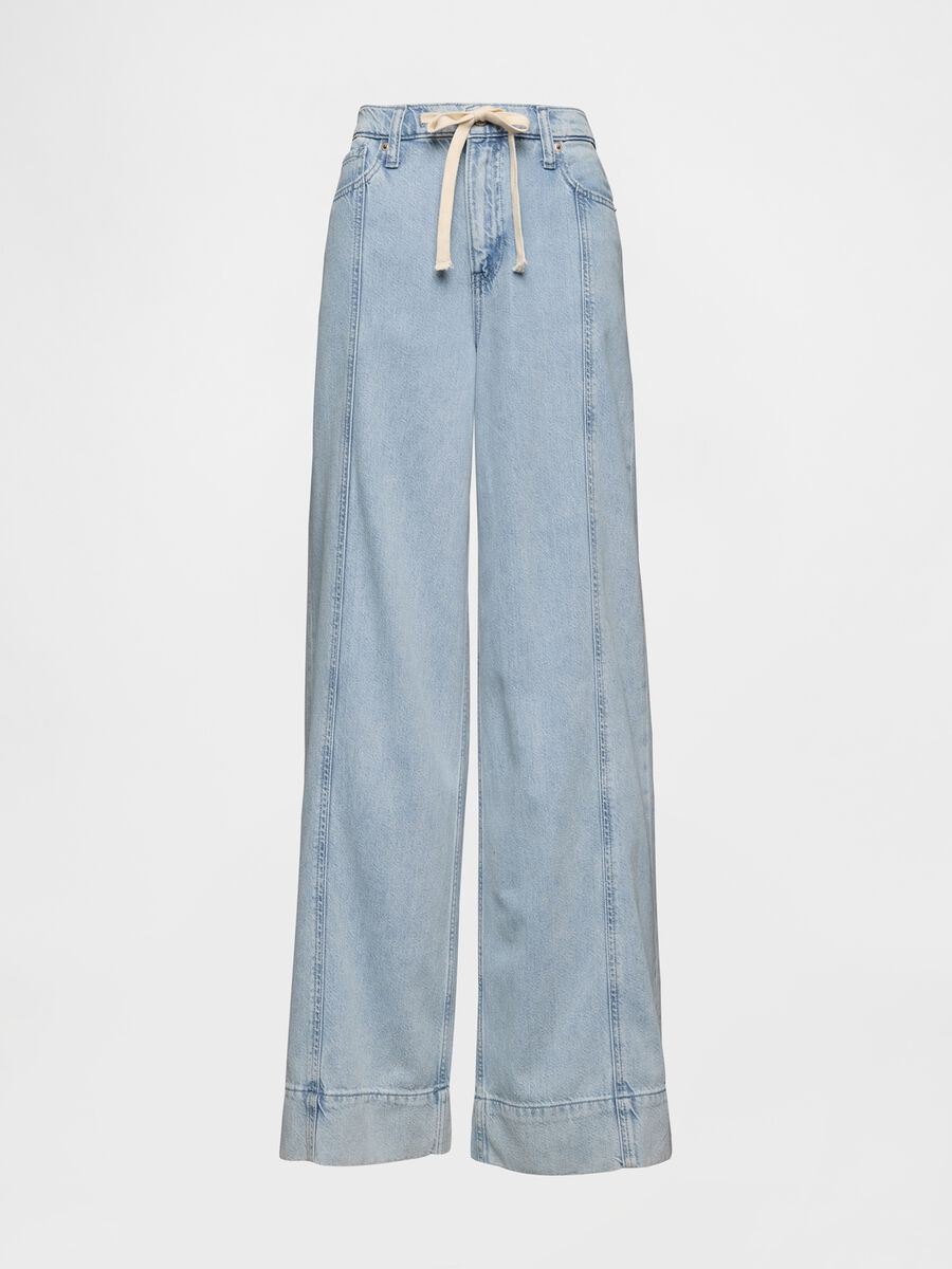 Pantaloni ampi in denim chiaro Gap Donna_6