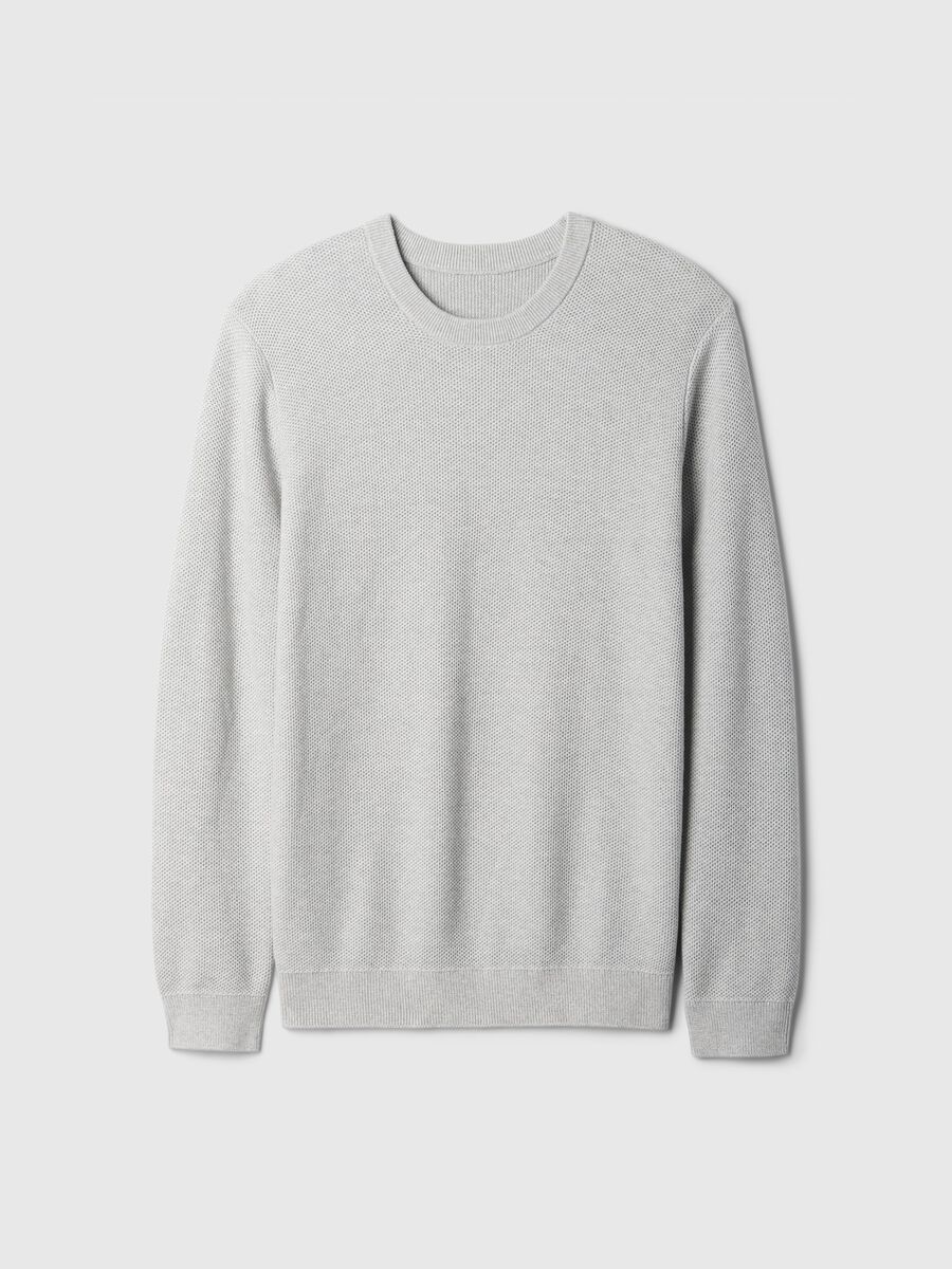 Pullover in cotone con trama a nido d'ape Uomo_4