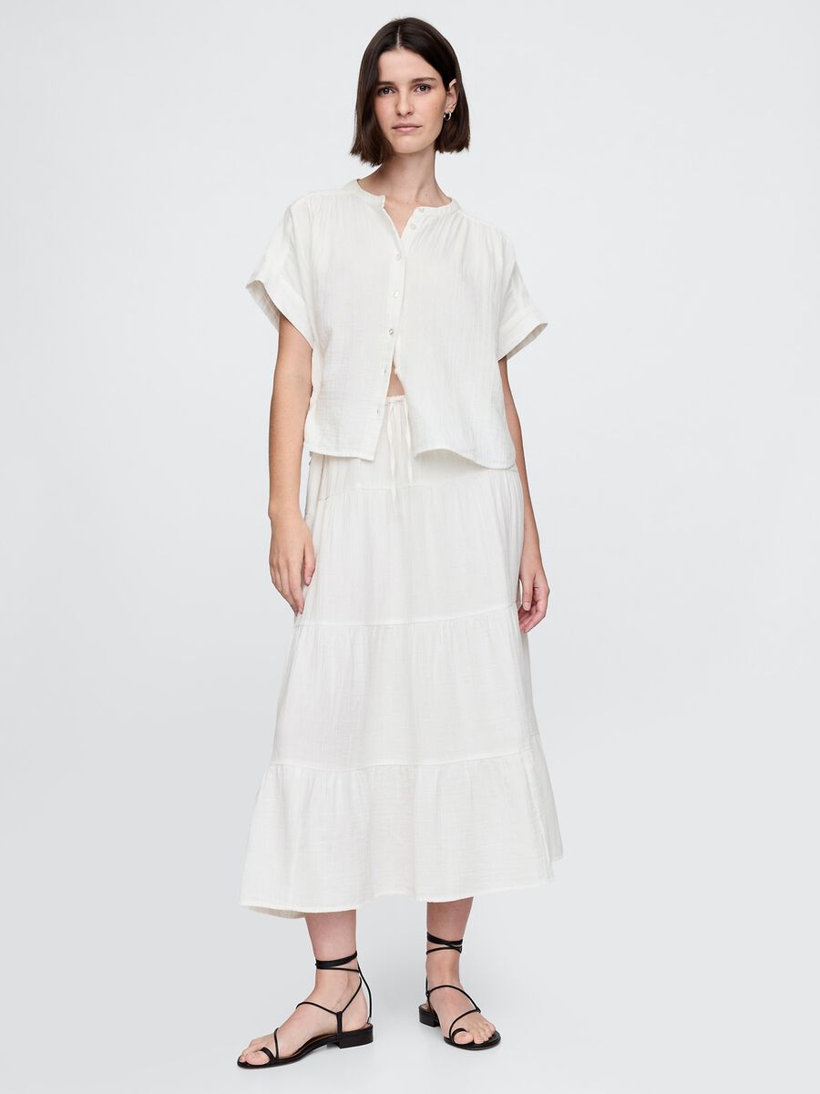 Camicia leggera bianco in tessuto Donna_2
