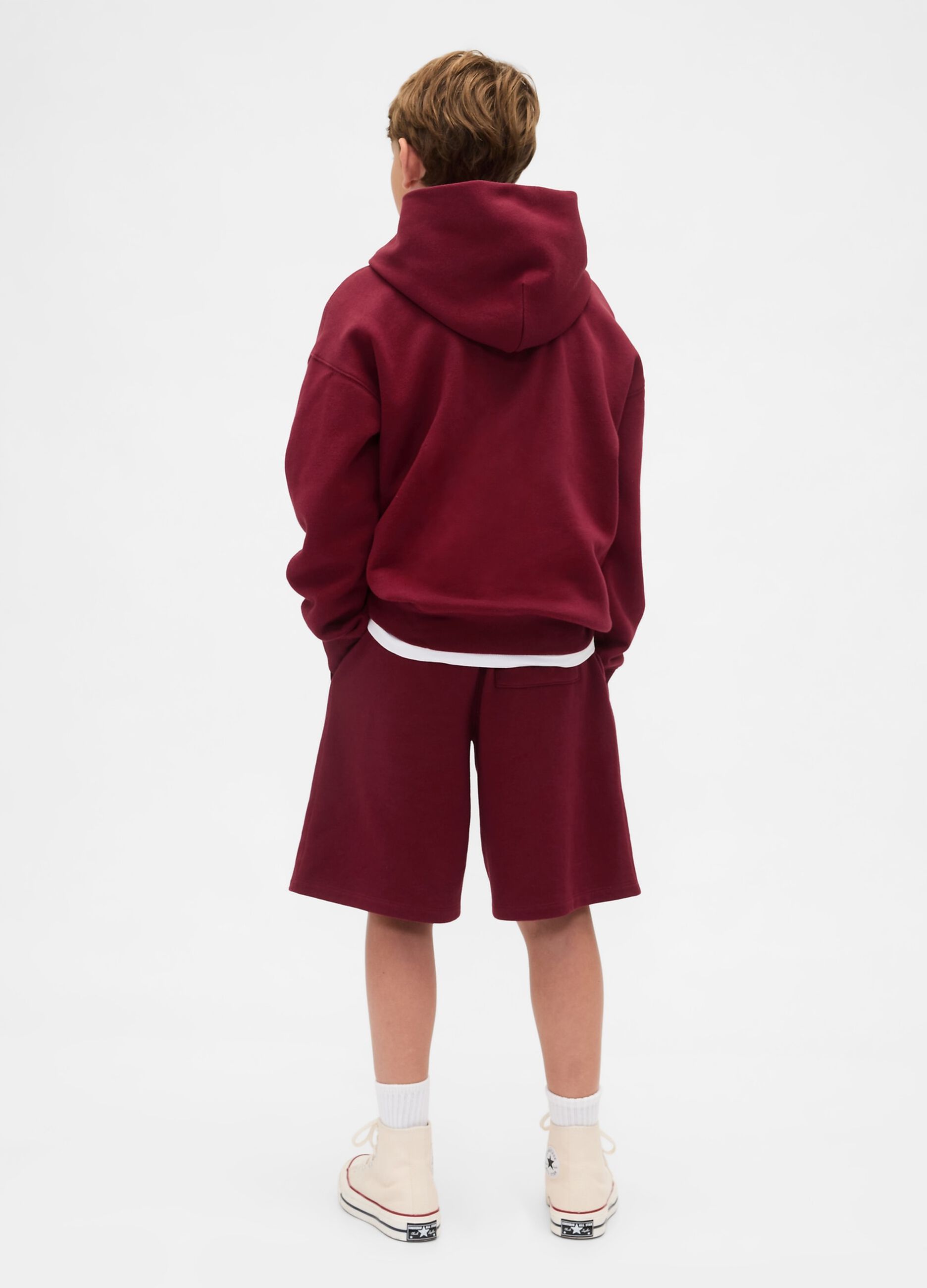 Felpa rossa con cappuccio per bambino_1