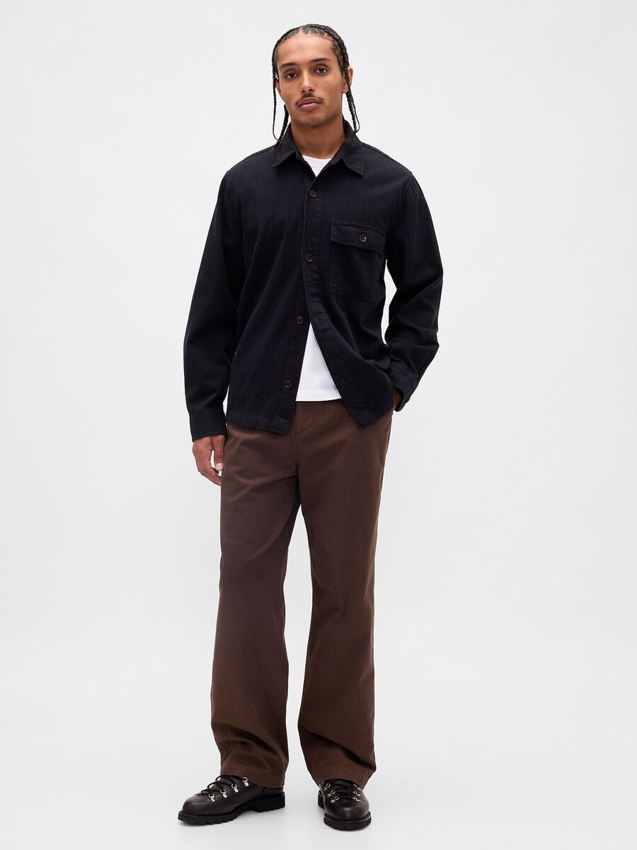 Pantaloni marroni in cotone Uomo_0