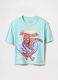 Light blue cotton T-shirt with Spider-Man print_0