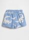 Shorts in misto cotone con stampa dinosauri_0