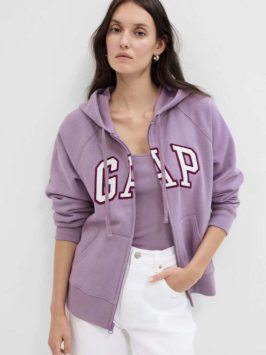 Full-zip sweatshirt with raglan sleeves and logo embroidery Woman_0