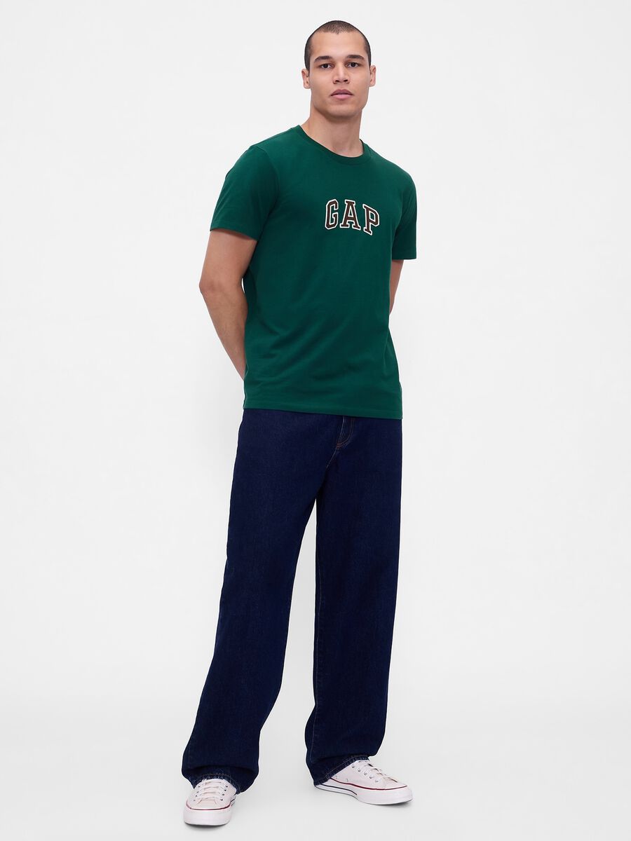T-shirt verde a maniche corte in cotone Uomo_2