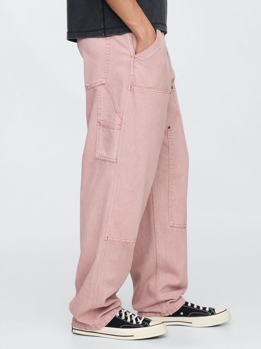 Pantaloni cargo rosa con tasche alla francese Uomo_3