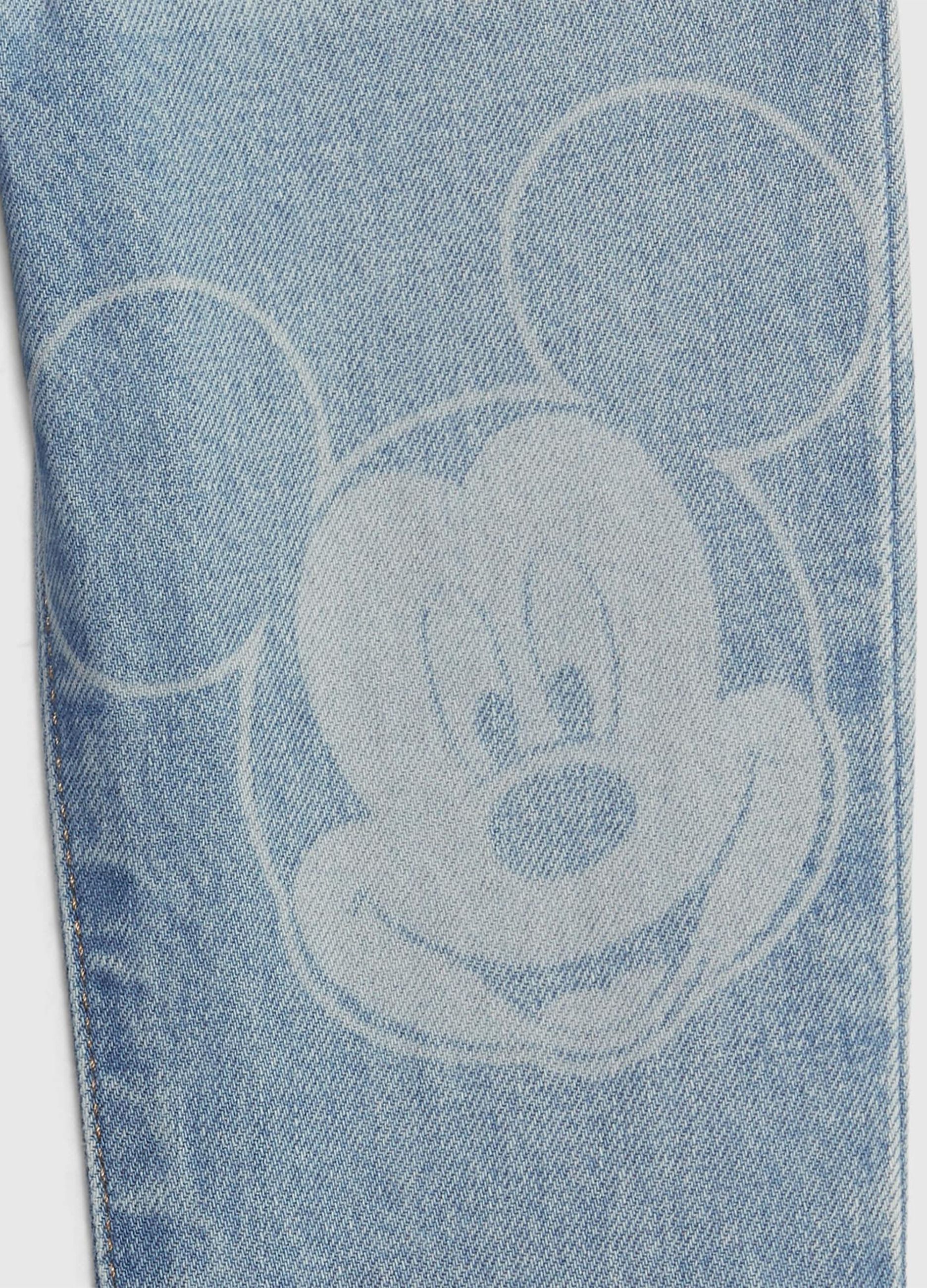 Pull-on jeans with Disney Mickey Mouse print_2