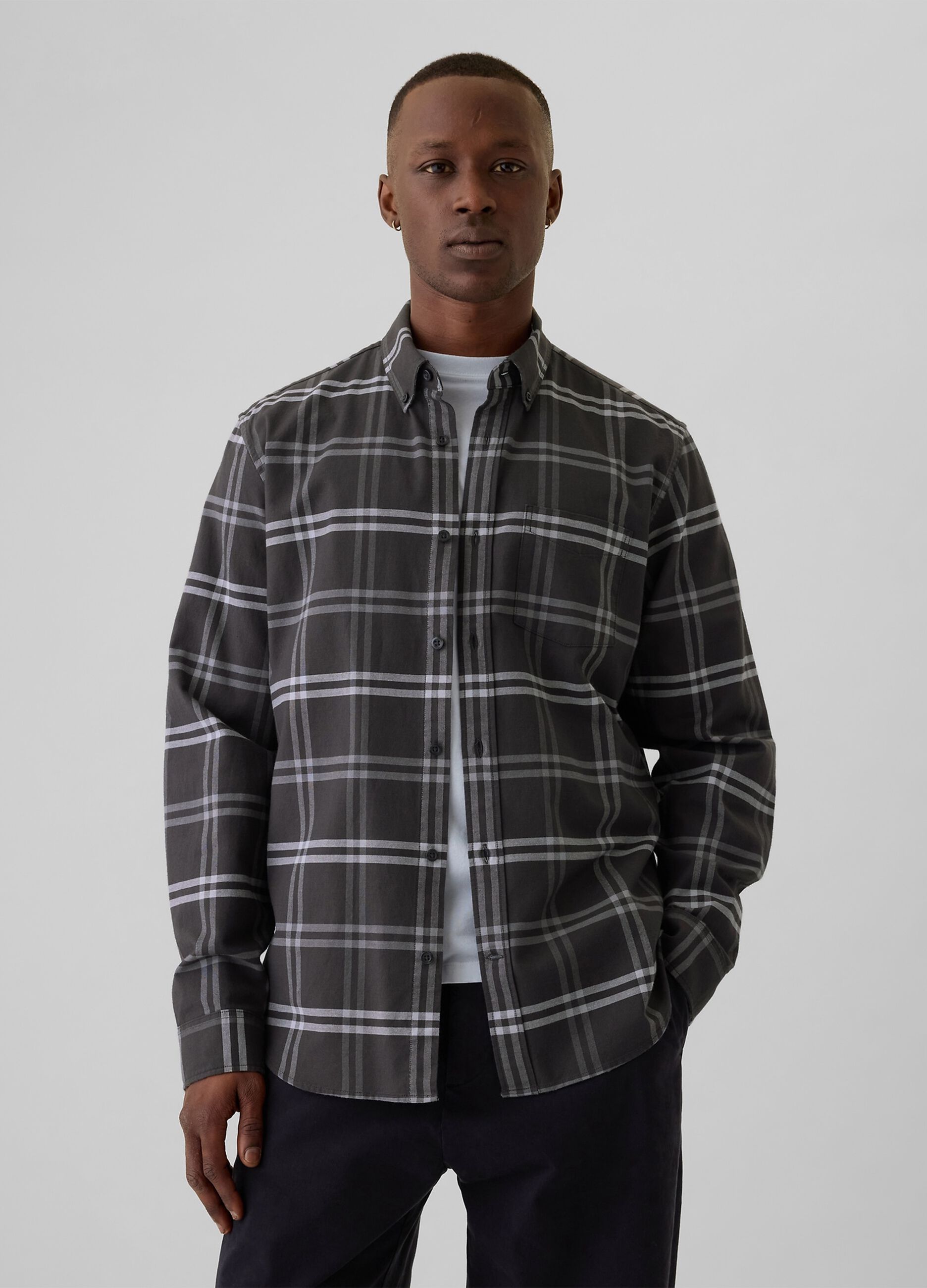Camicia regular fit in cotone oxford
