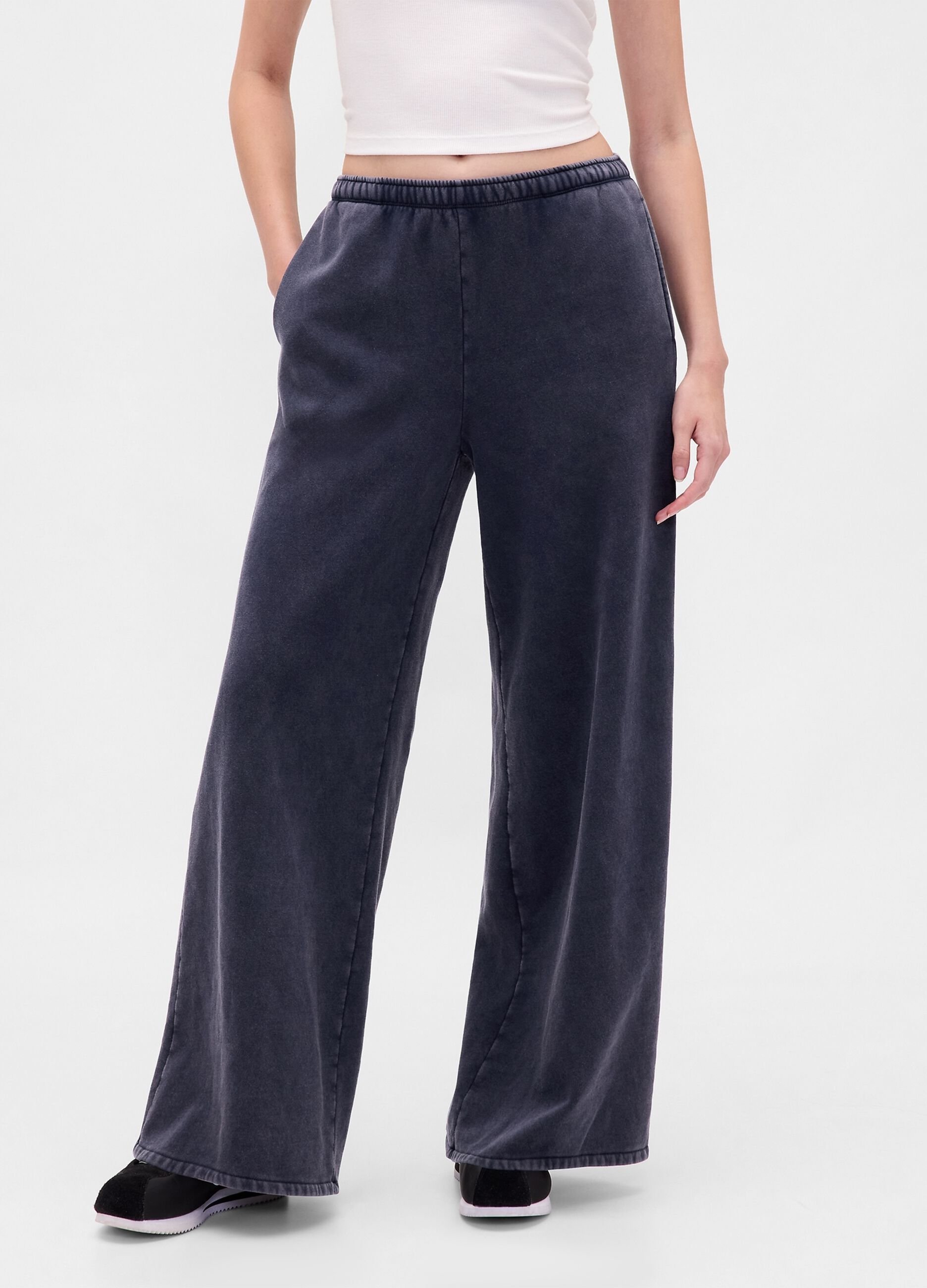 Pantaloni grigi in misto cotone e poliestere_1