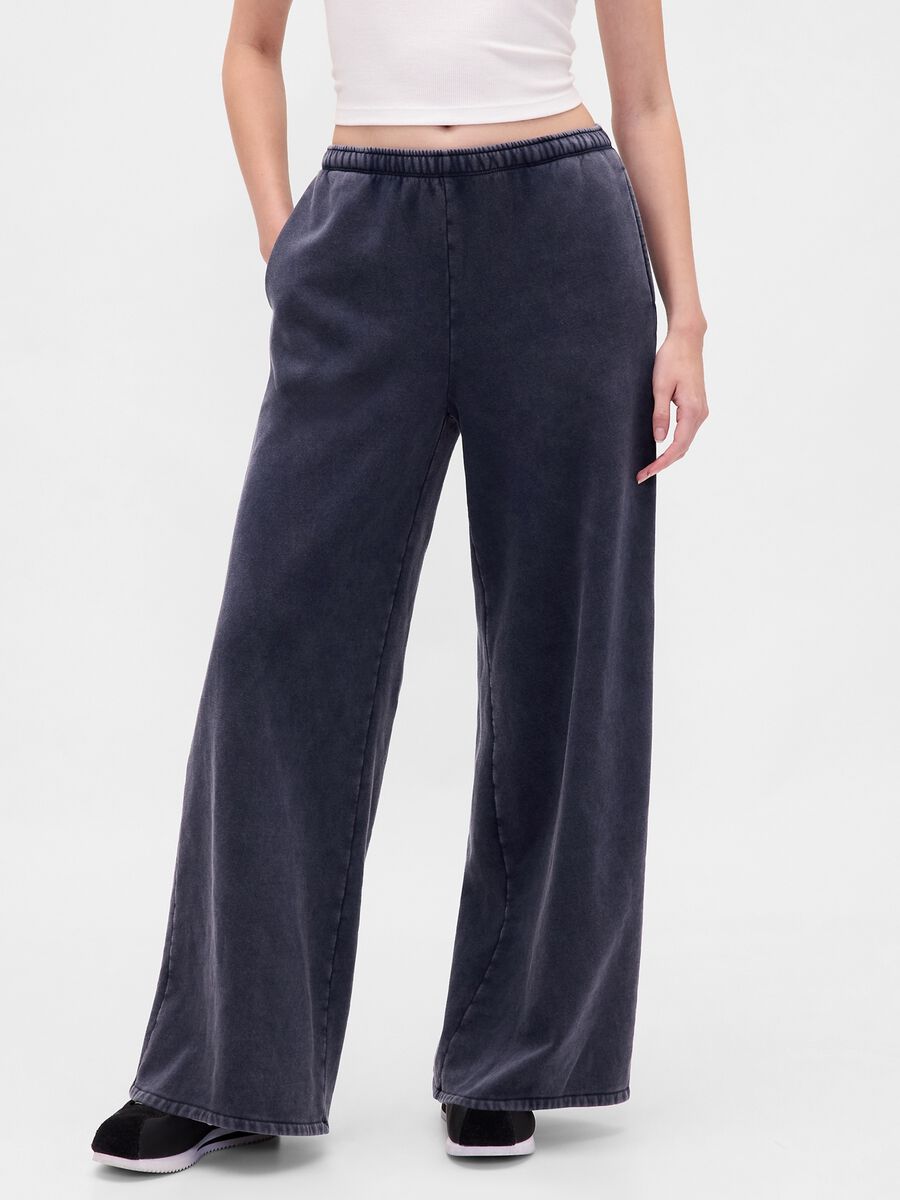 Grey Trousers in Cotton and Polyester Blend Woman_1