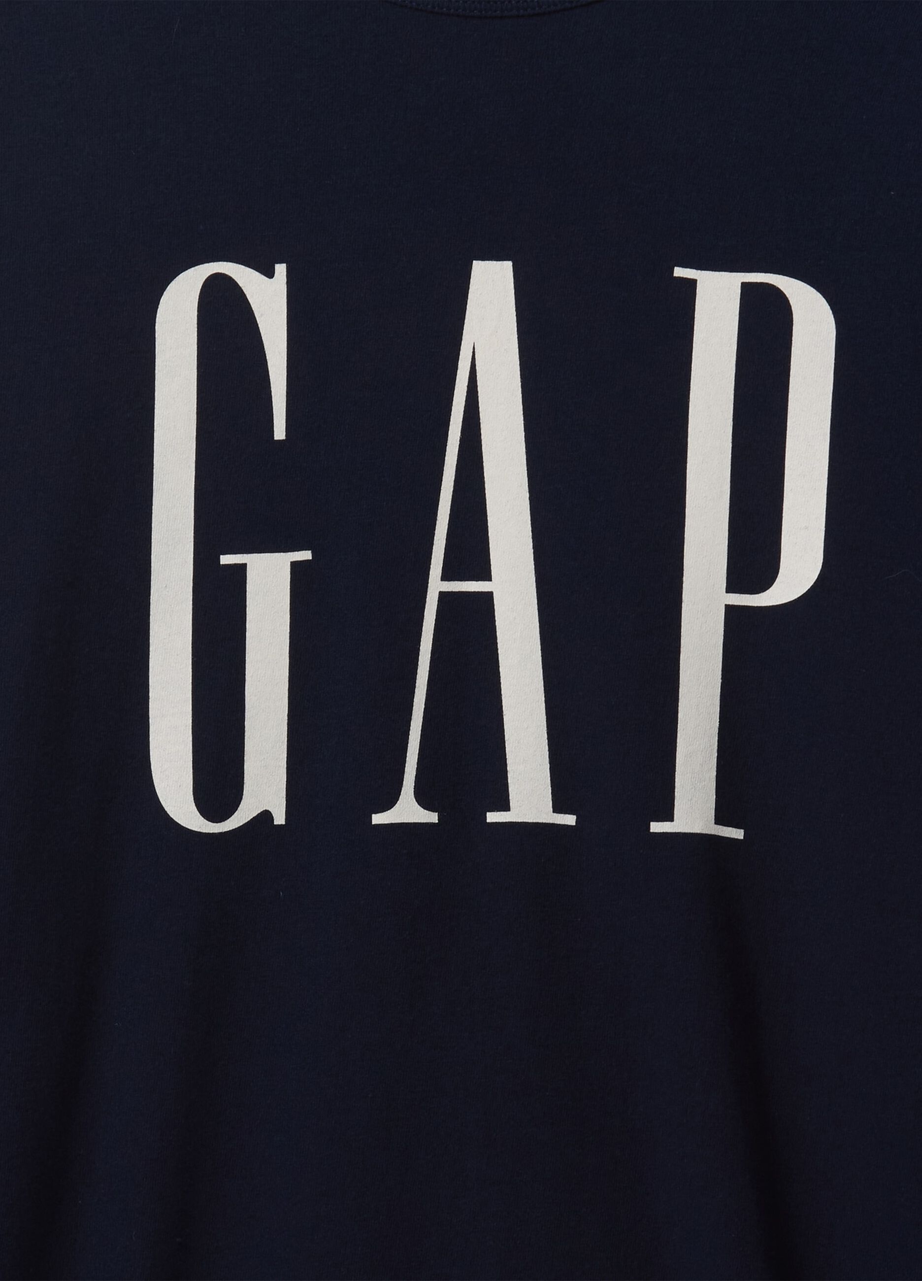 T-shirt a maniche lunghe in cotone blu con logo Gap_4