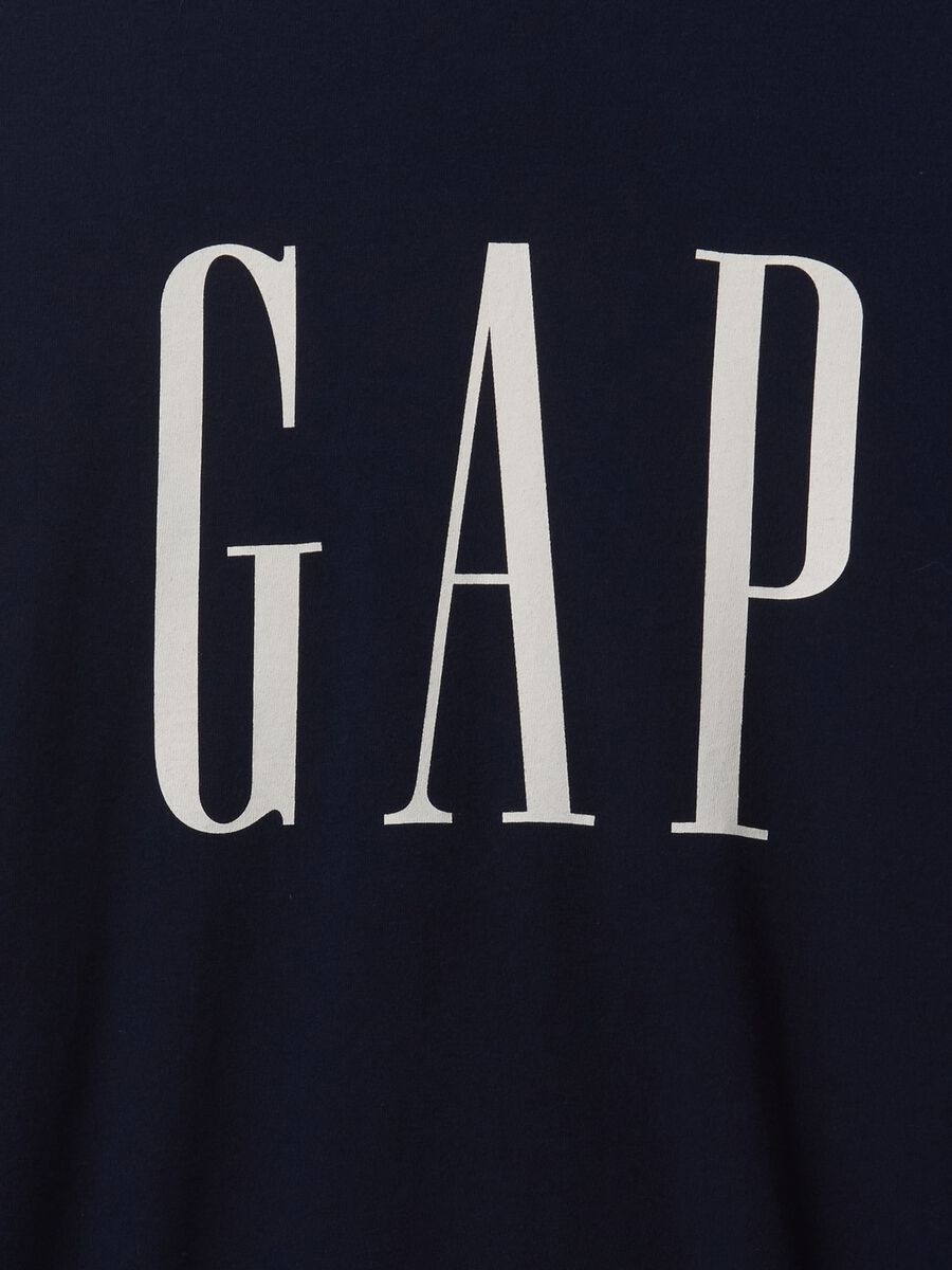 T-shirt a maniche lunghe in cotone blu con logo Gap Uomo_4