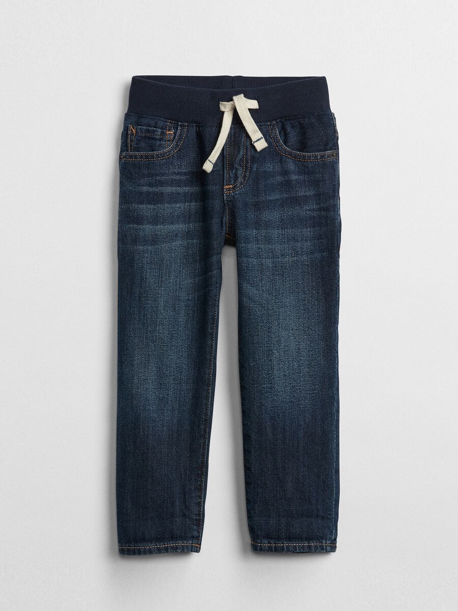 Slim fit jeans with drawstring Newborn Boy_0