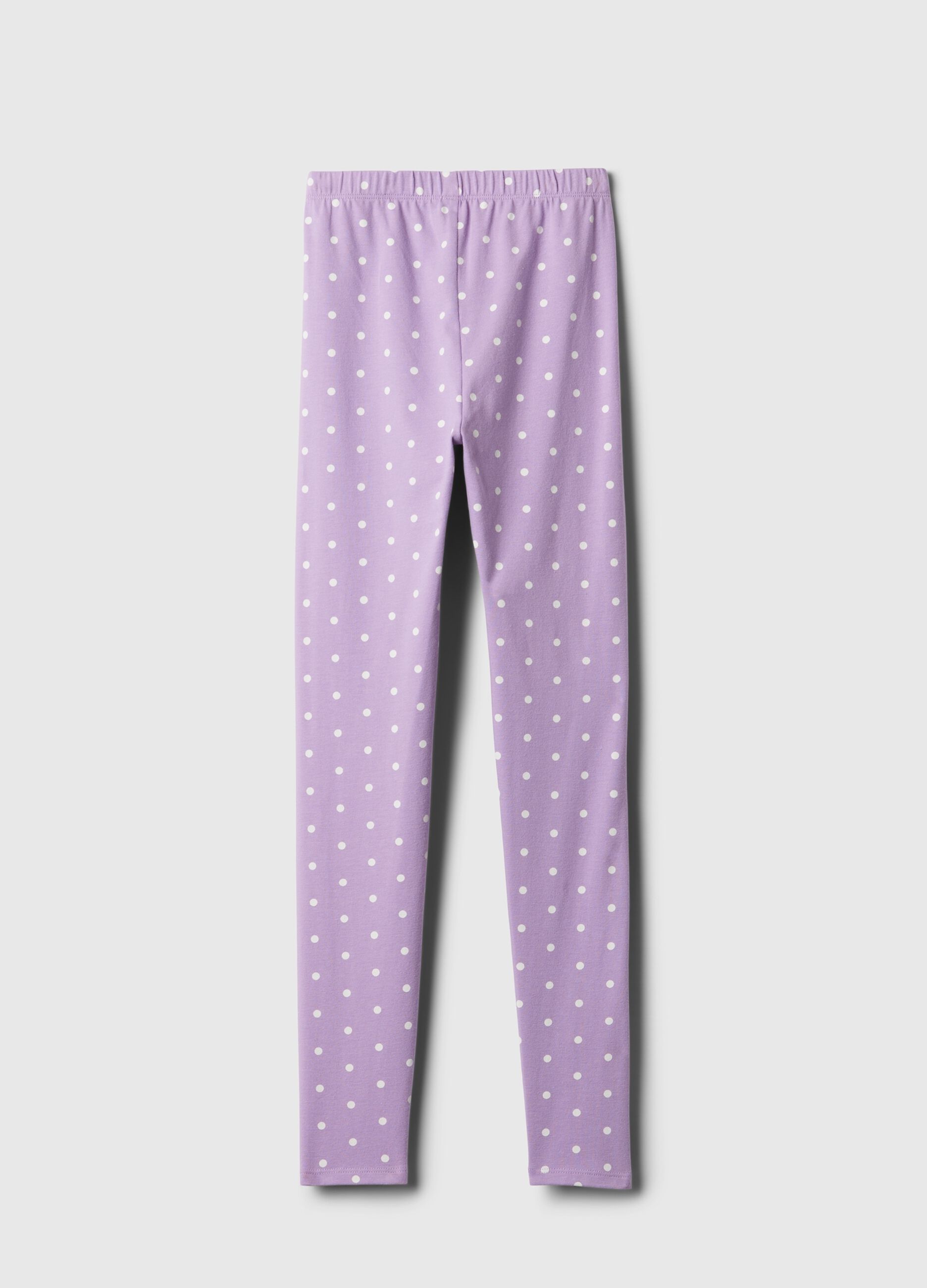 Leggings in cotone stretch a pois_3