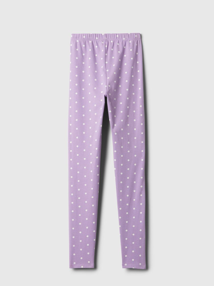 Leggings in cotone stretch a pois Bambina_3