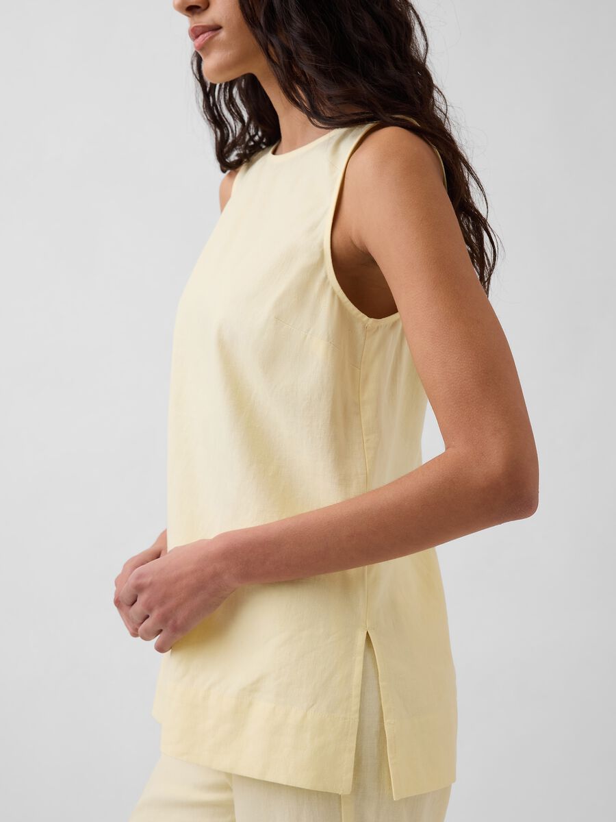 Tank top in misto lino Donna_3