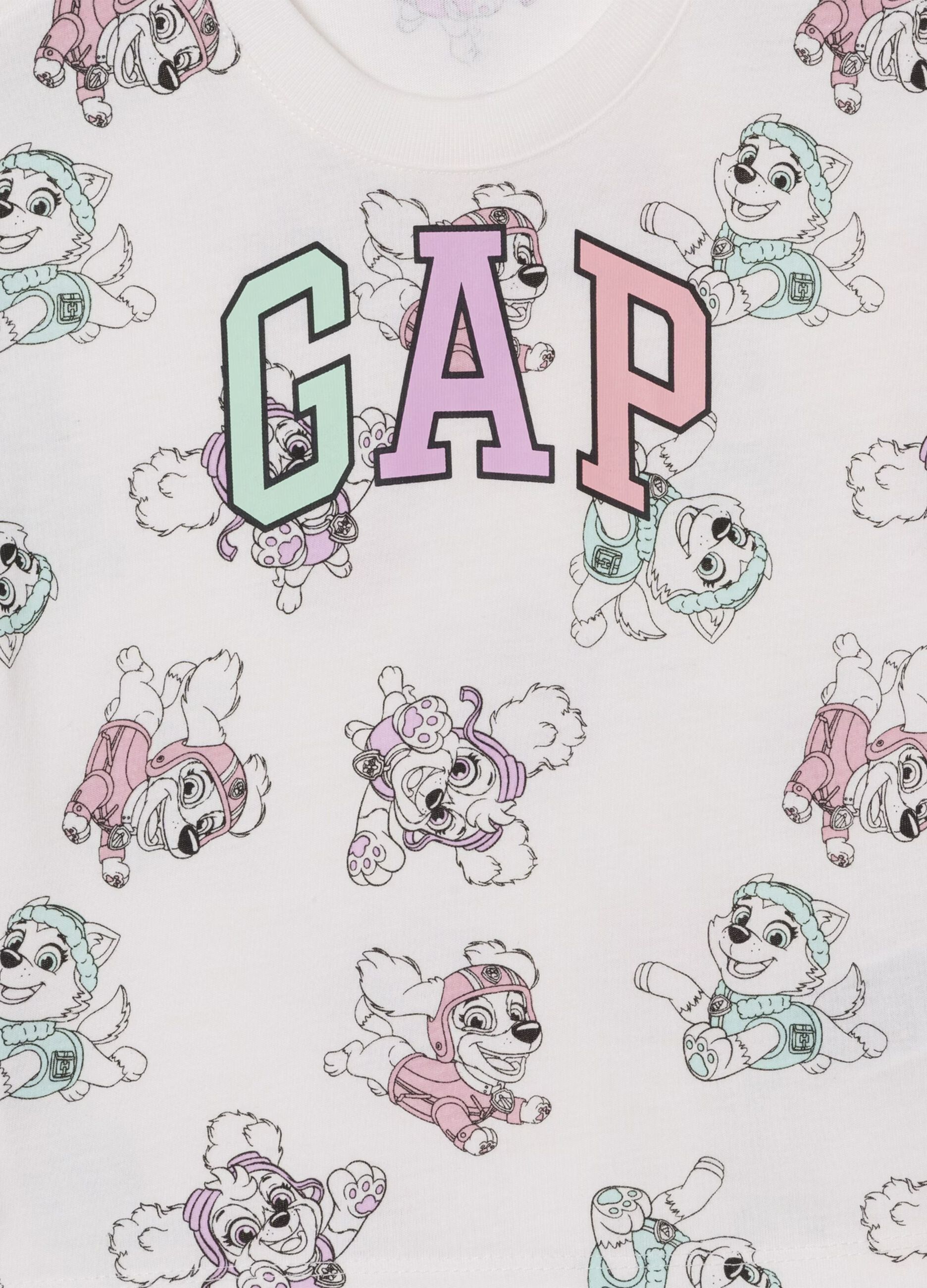 T-shirt bianca in cotone con stampa Paw Patrol_2