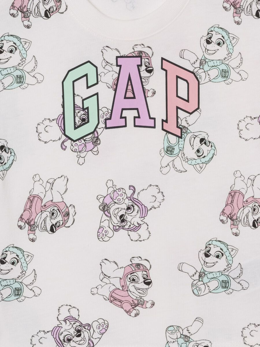 T-shirt bianca a maniche corte con stampa GAP e personaggi Bimba_2