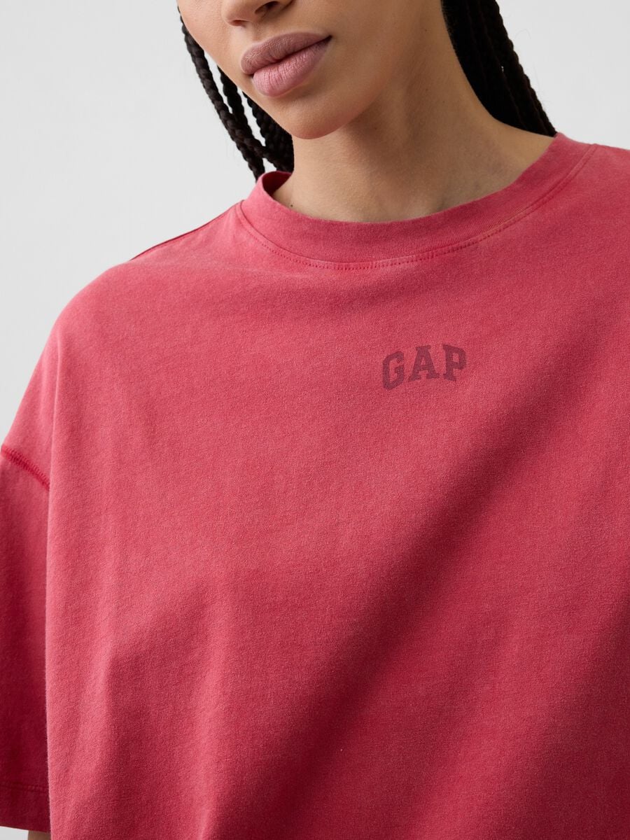 T-shirt a maniche corte in puro cotone con logo GAP Donna_3