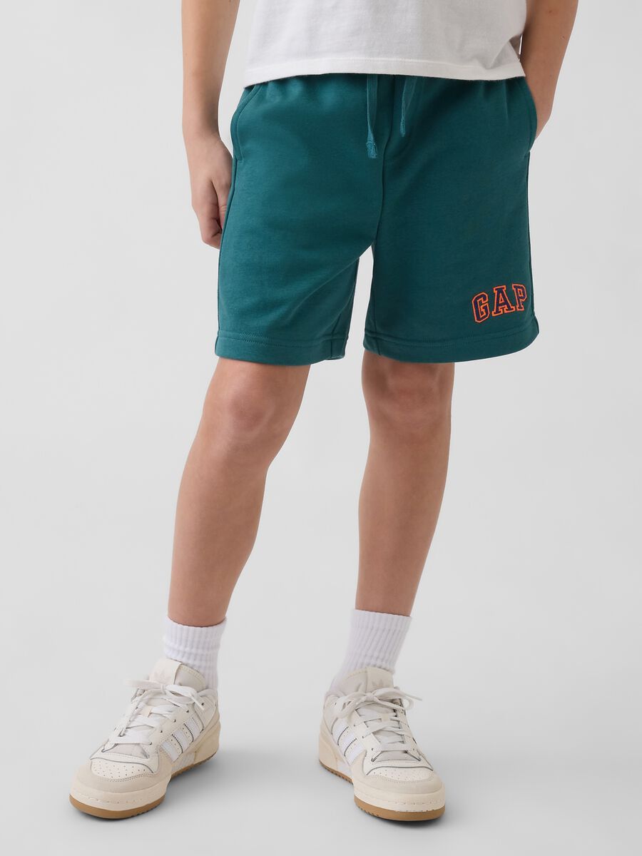Shorts in misto cotone con logo regular fit Bambino_1