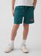 Kid's regular fit green cotton blend shorts_1