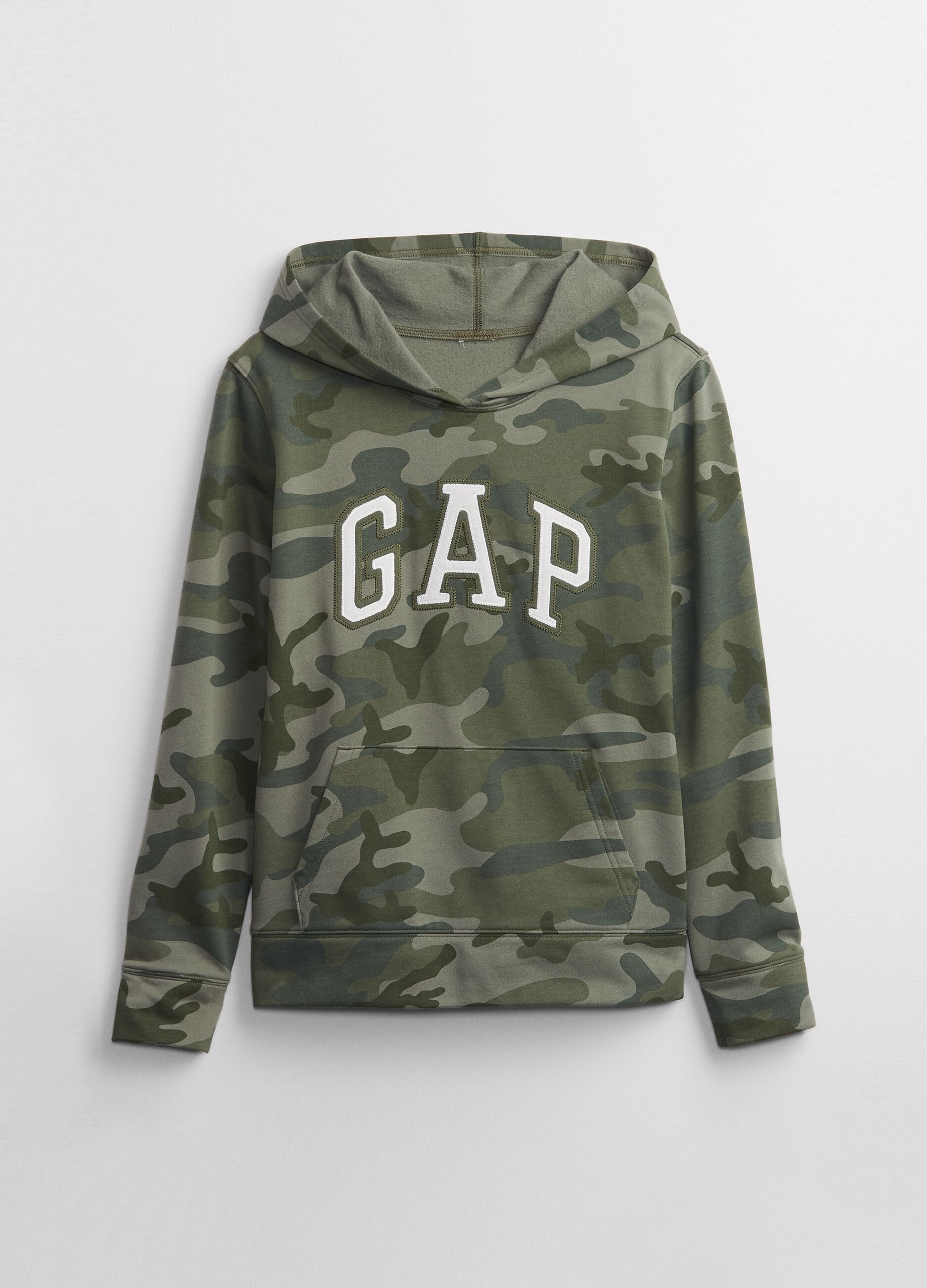 Camo hoodie with embroidered logo