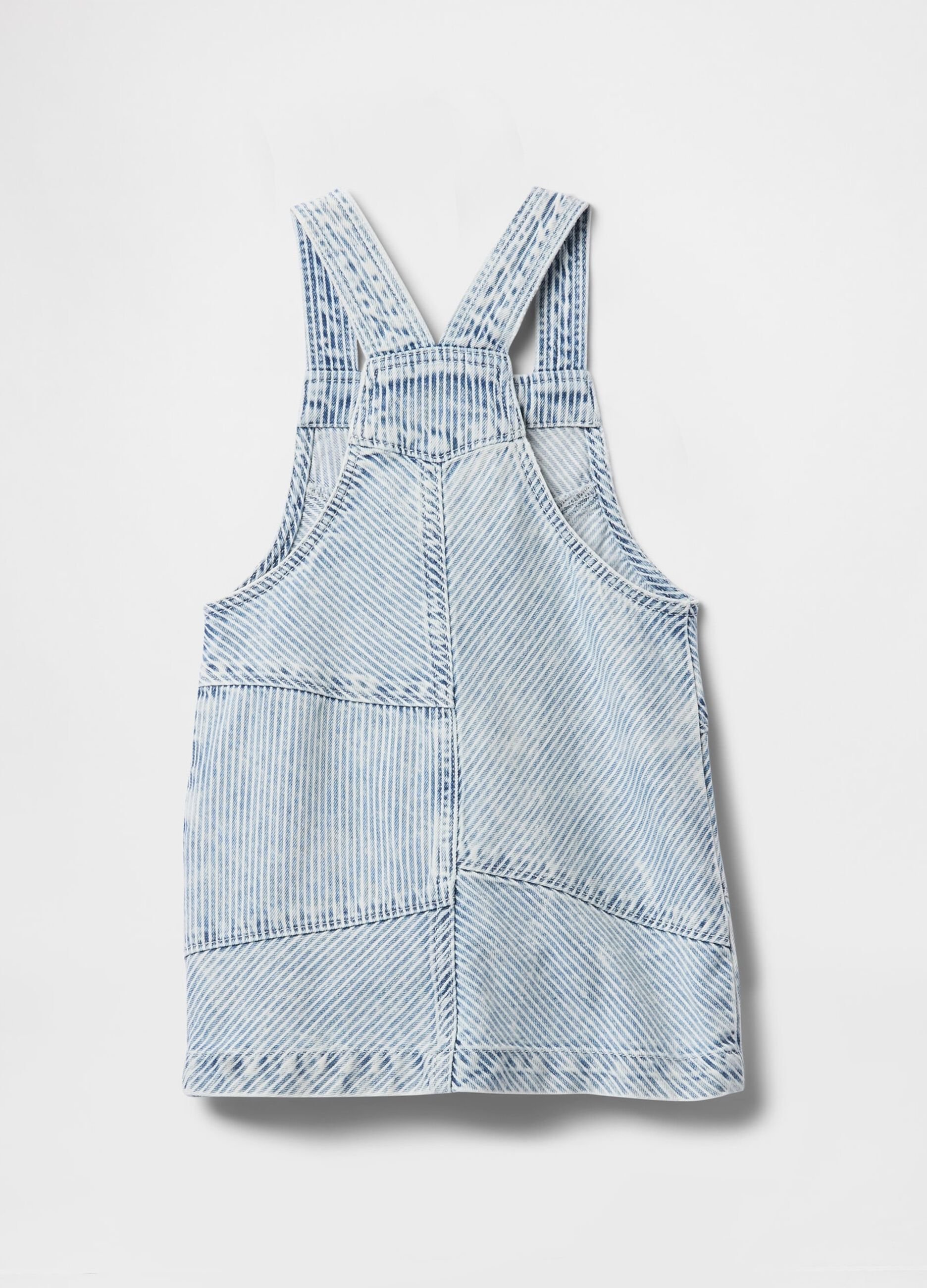 Salopette in denim chiaro con zip frontale_1