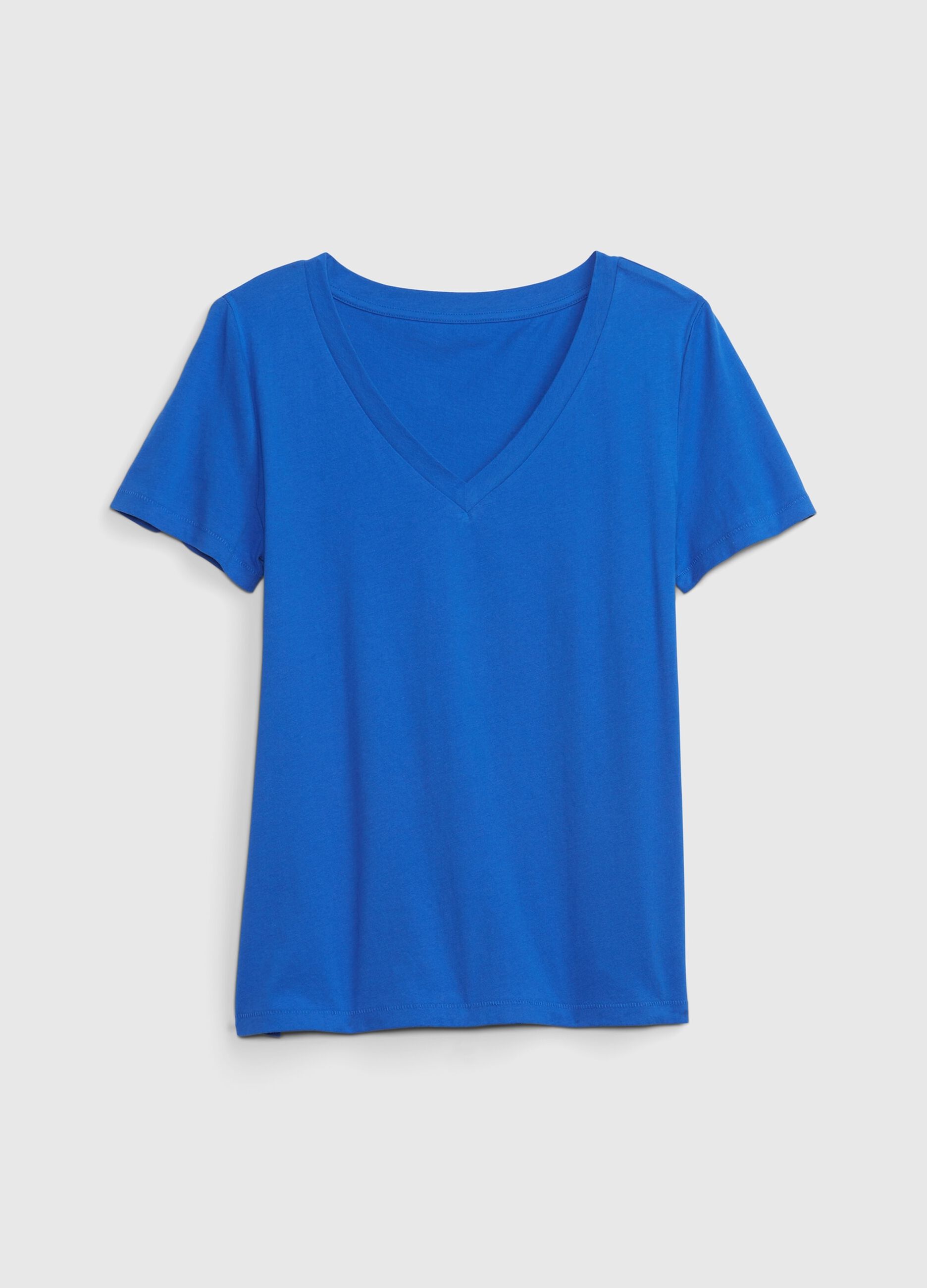 Cotton V-neck T-shirt_1