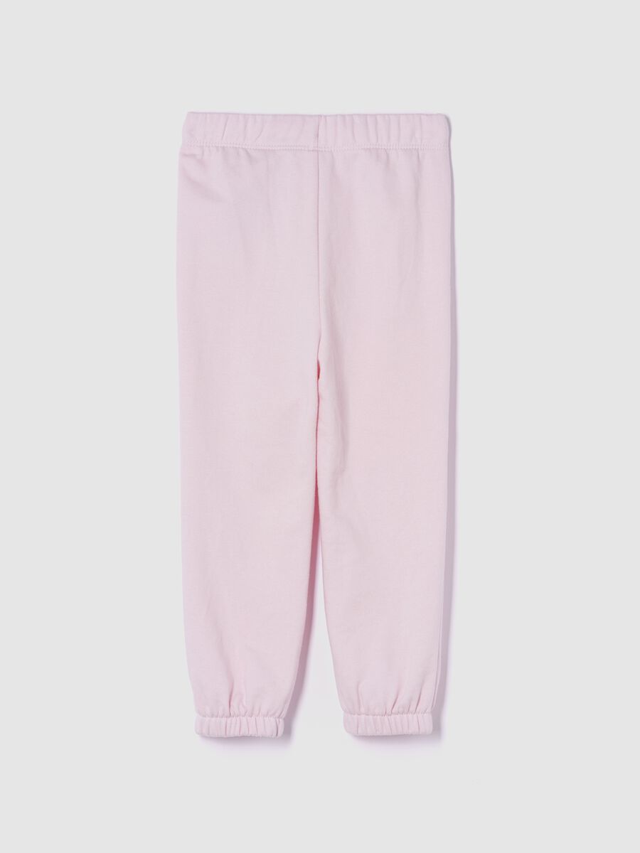 Baby girl's pink cotton blend trousers in regular fit Baby Girl_1