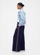 Pantaloni blu palazzo in misto cotone_3