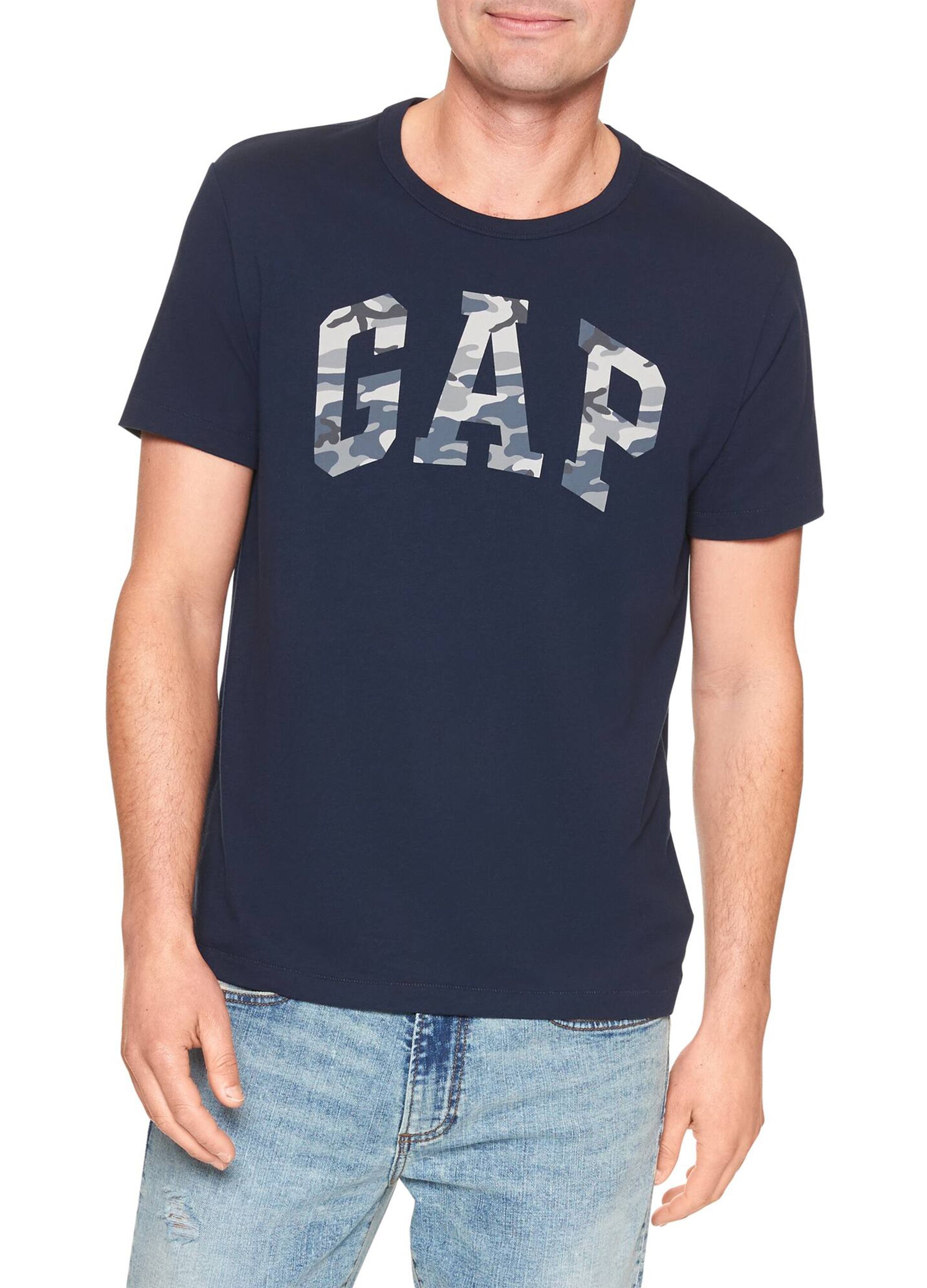 T-shirt with round neck and camo logo_0