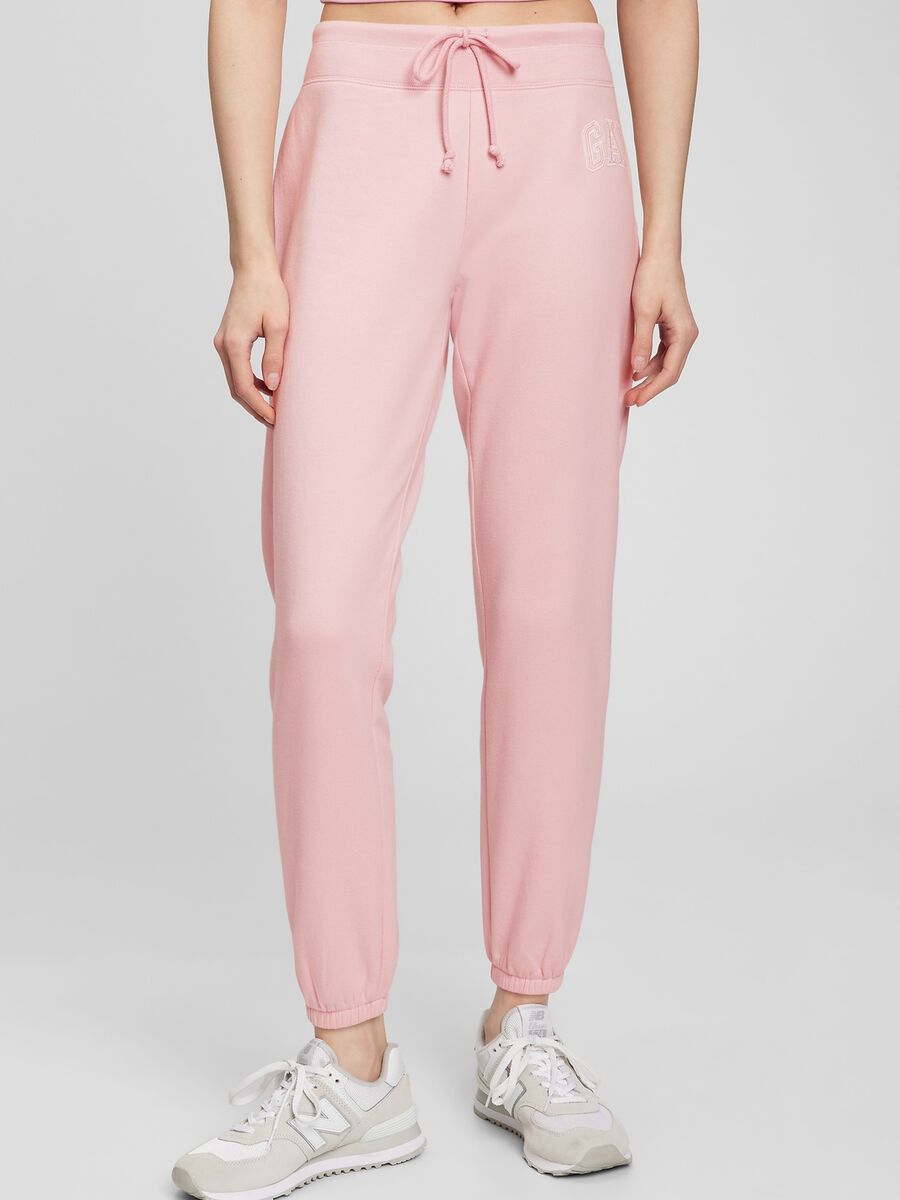 Joggers in felpa con ricamo logo Donna_0