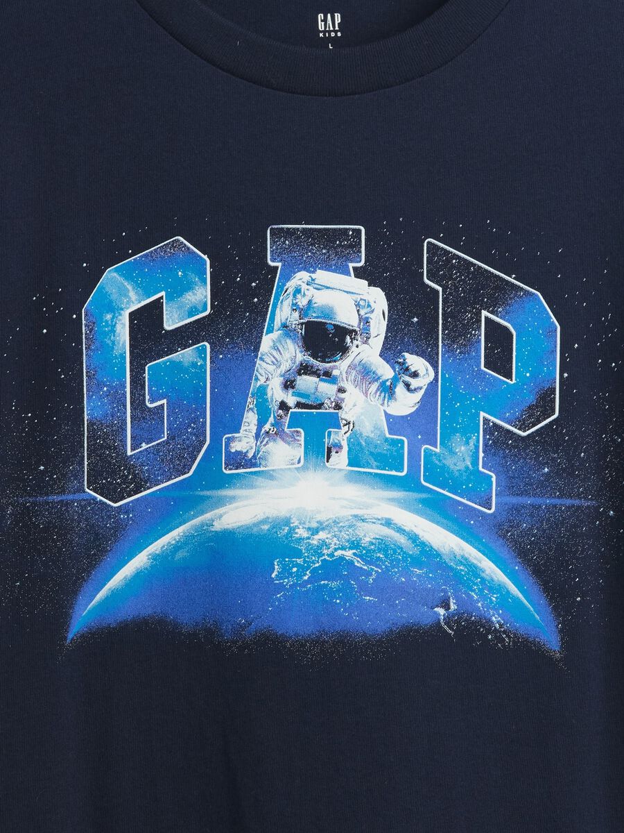 T-shirt blu a maniche lunghe in cotone per bambino Bambino_2